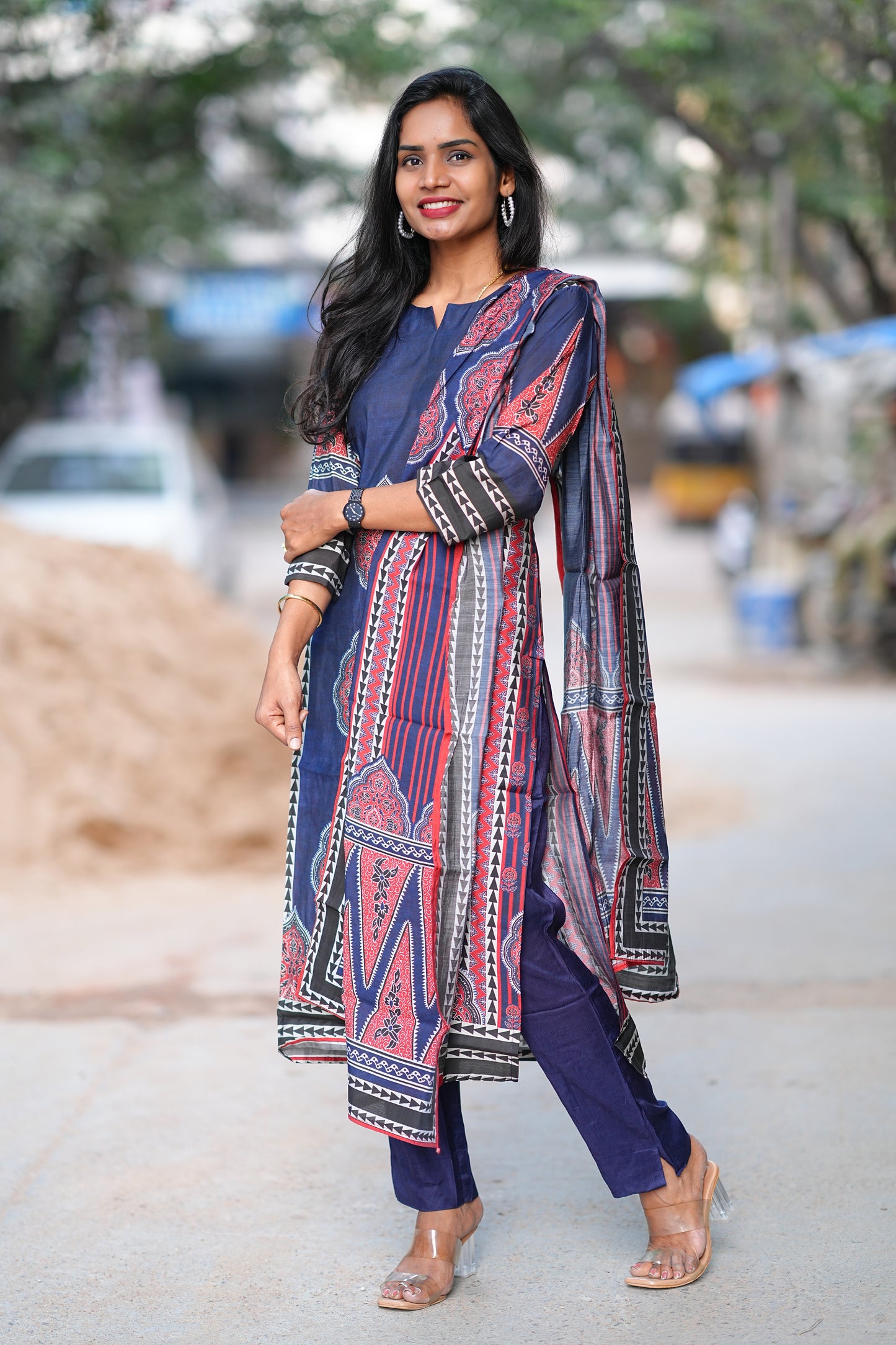 Soft Muslin Jaipur Digital Print 3 Piece Set