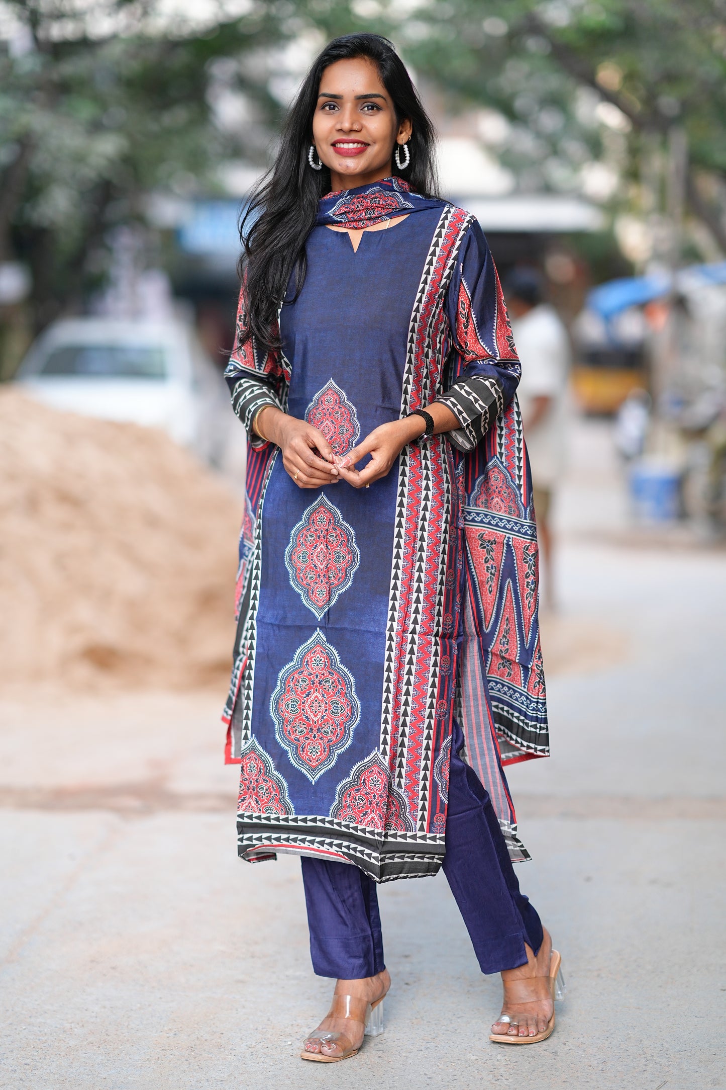 Soft Muslin Jaipur Digital Print 3 Piece Set