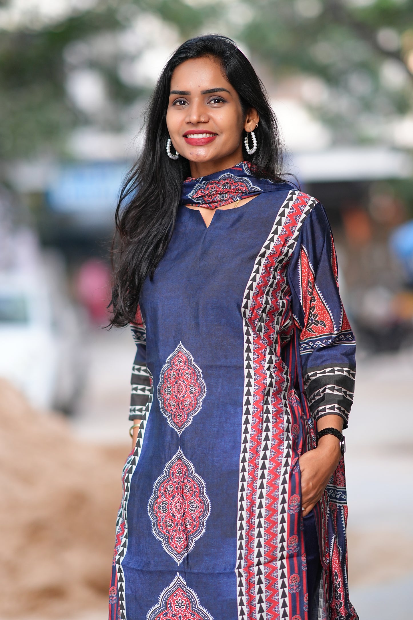 Soft Muslin Jaipur Digital Print 3 Piece Set