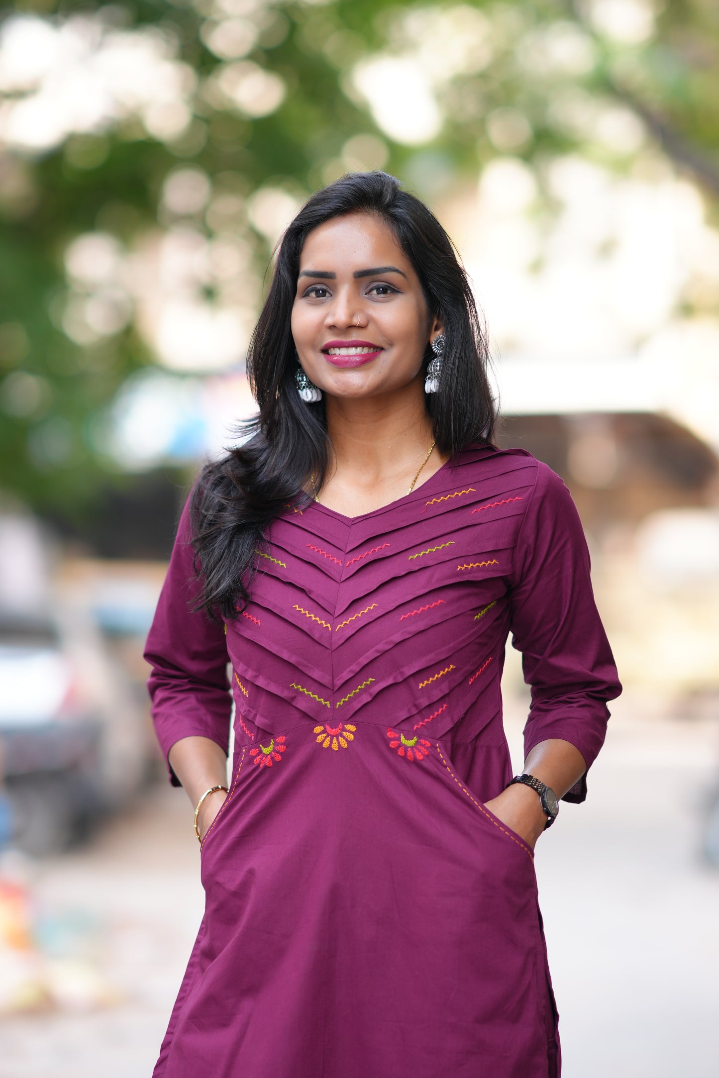 Purple Color Jaipur Cotton Cordset With Plazzo Pant