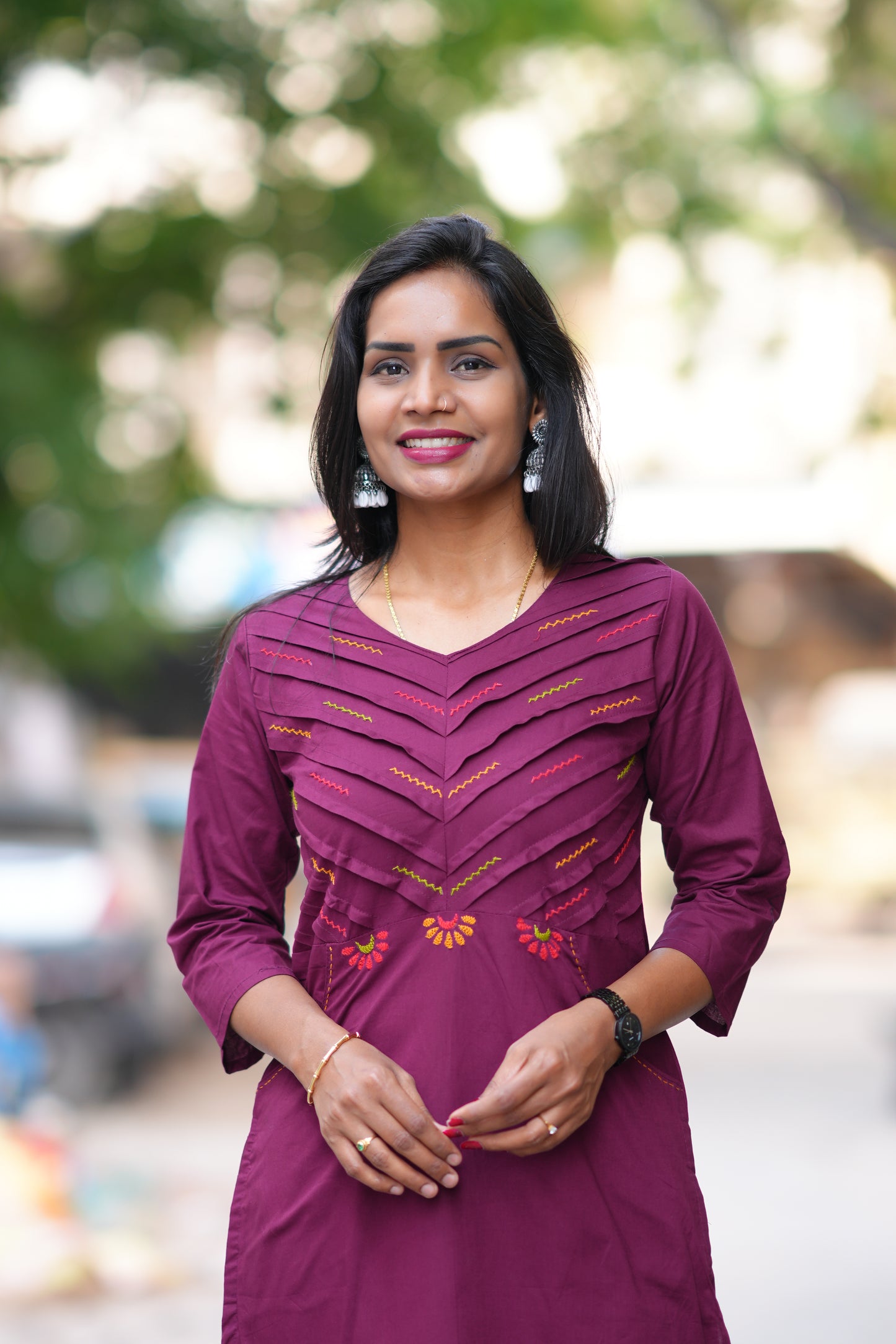 Purple Color Jaipur Cotton Cordset With Plazzo Pant