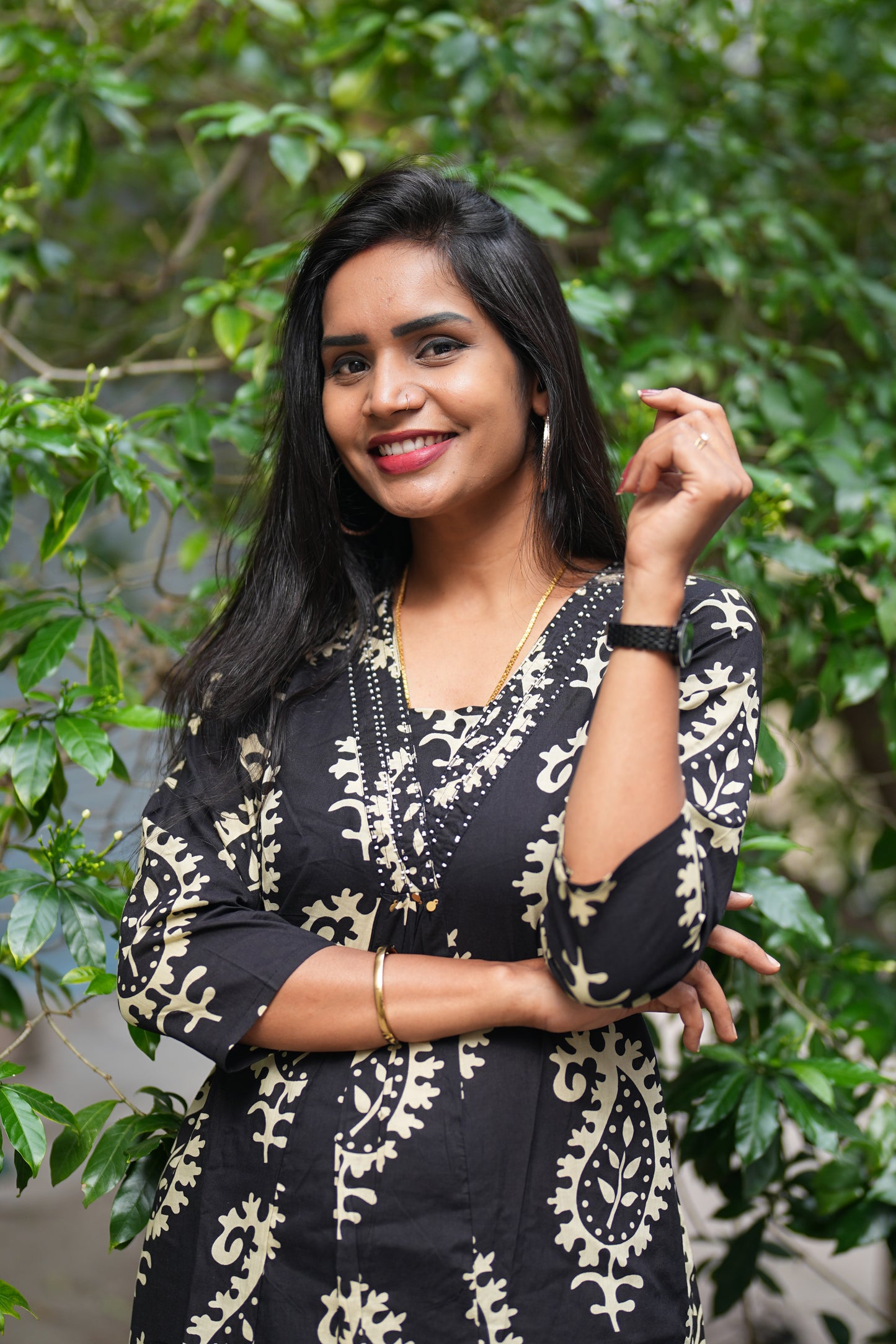 Black Color Pure Cotton Designer Cord Set