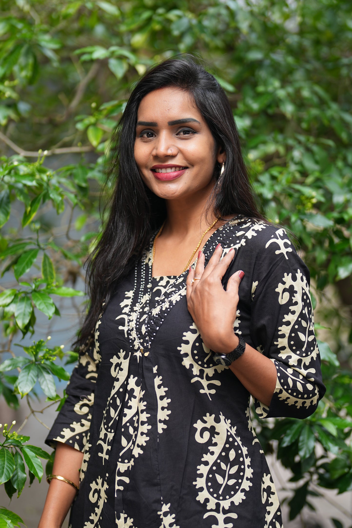 Black Color Pure Cotton Designer Cord Set