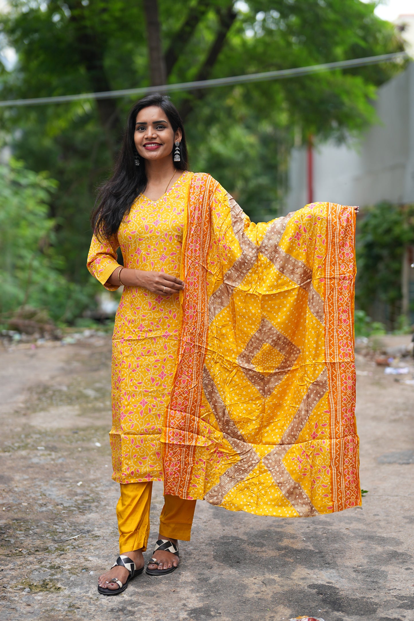 Yellow Color Pure Lenzing Silk 3 Piece Set