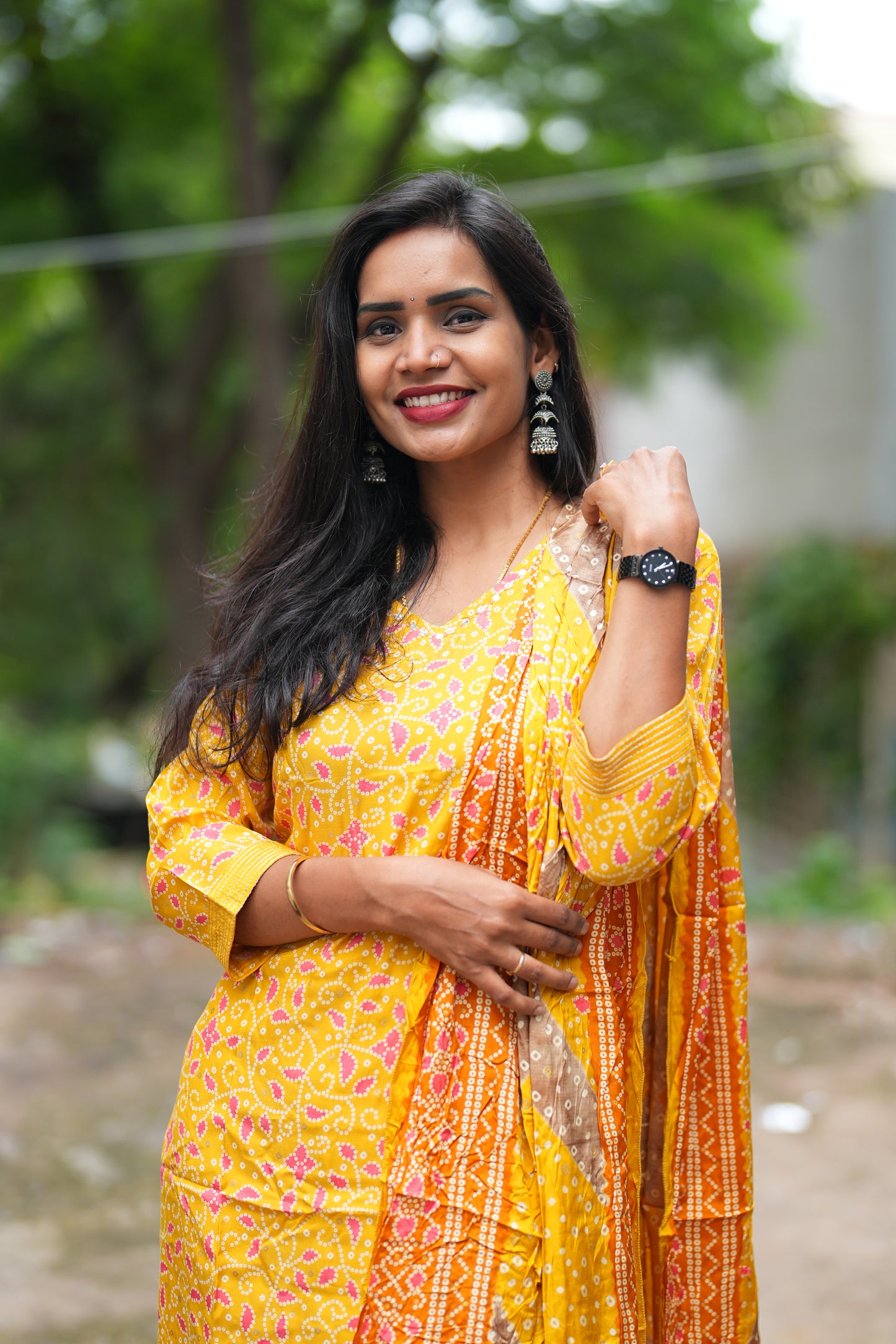 Yellow Color Pure Lenzing Silk 3 Piece Set