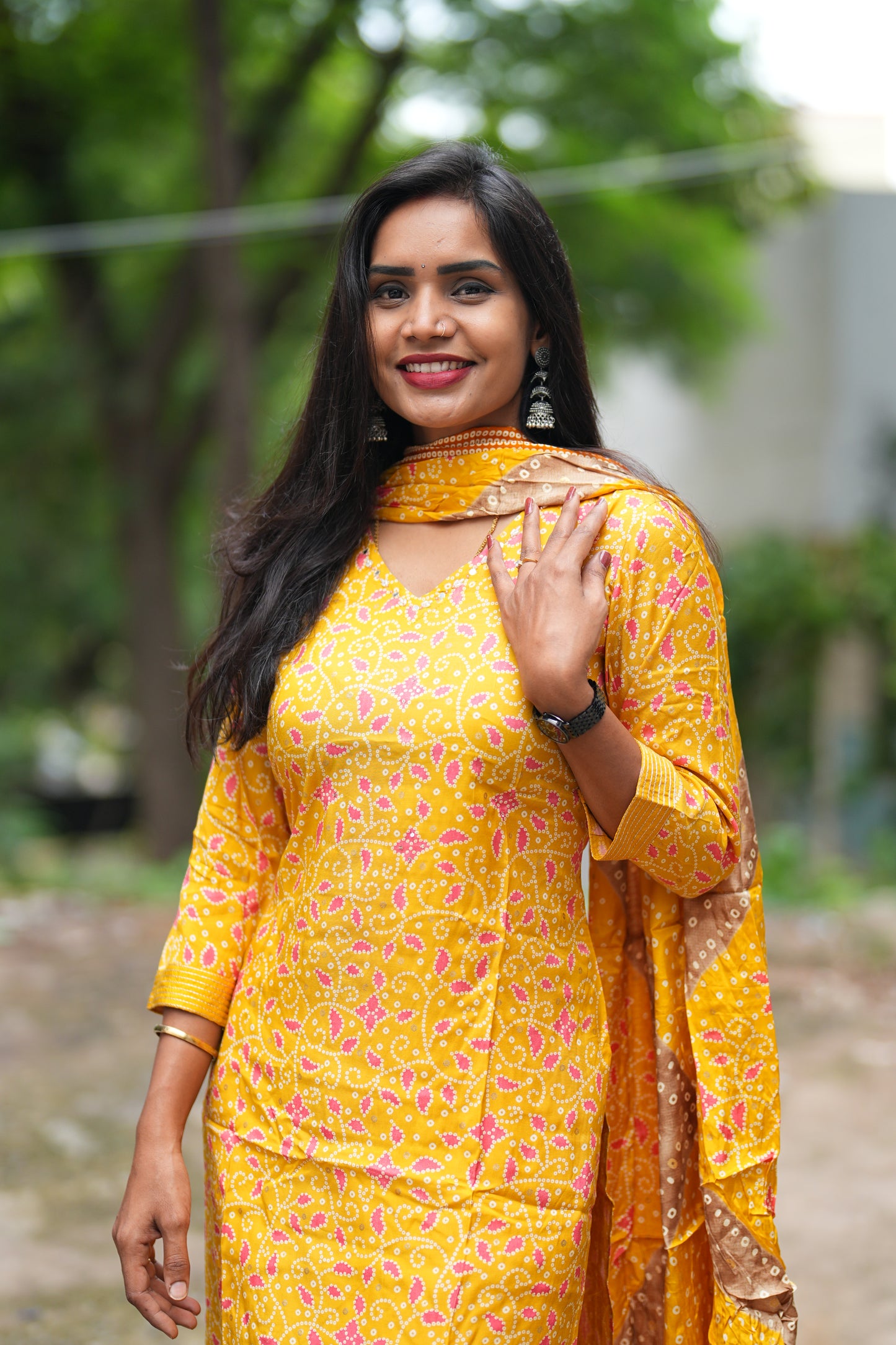 Yellow Color Pure Lenzing Silk 3 Piece Set