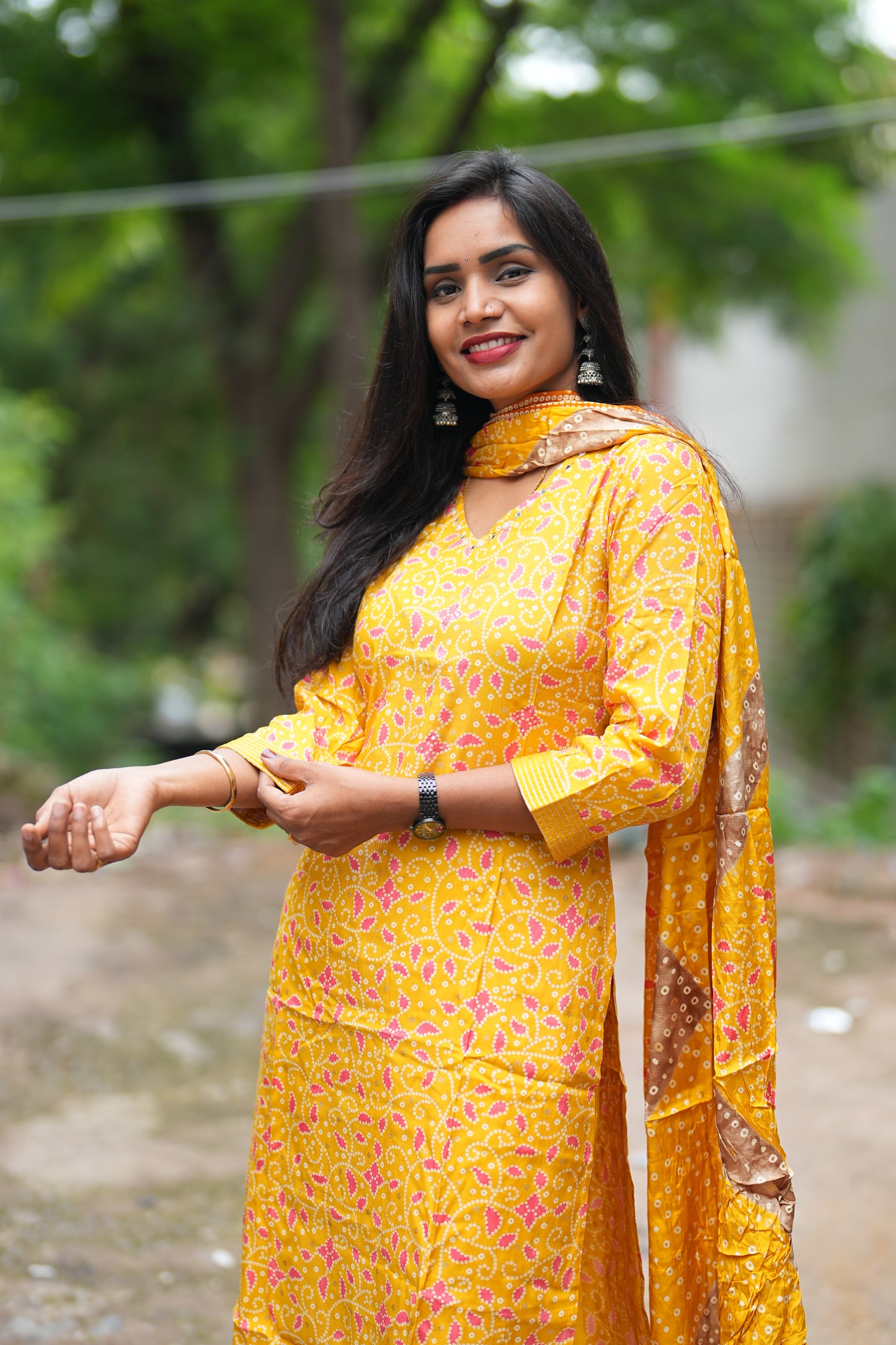 Yellow Color Pure Lenzing Silk 3 Piece Set