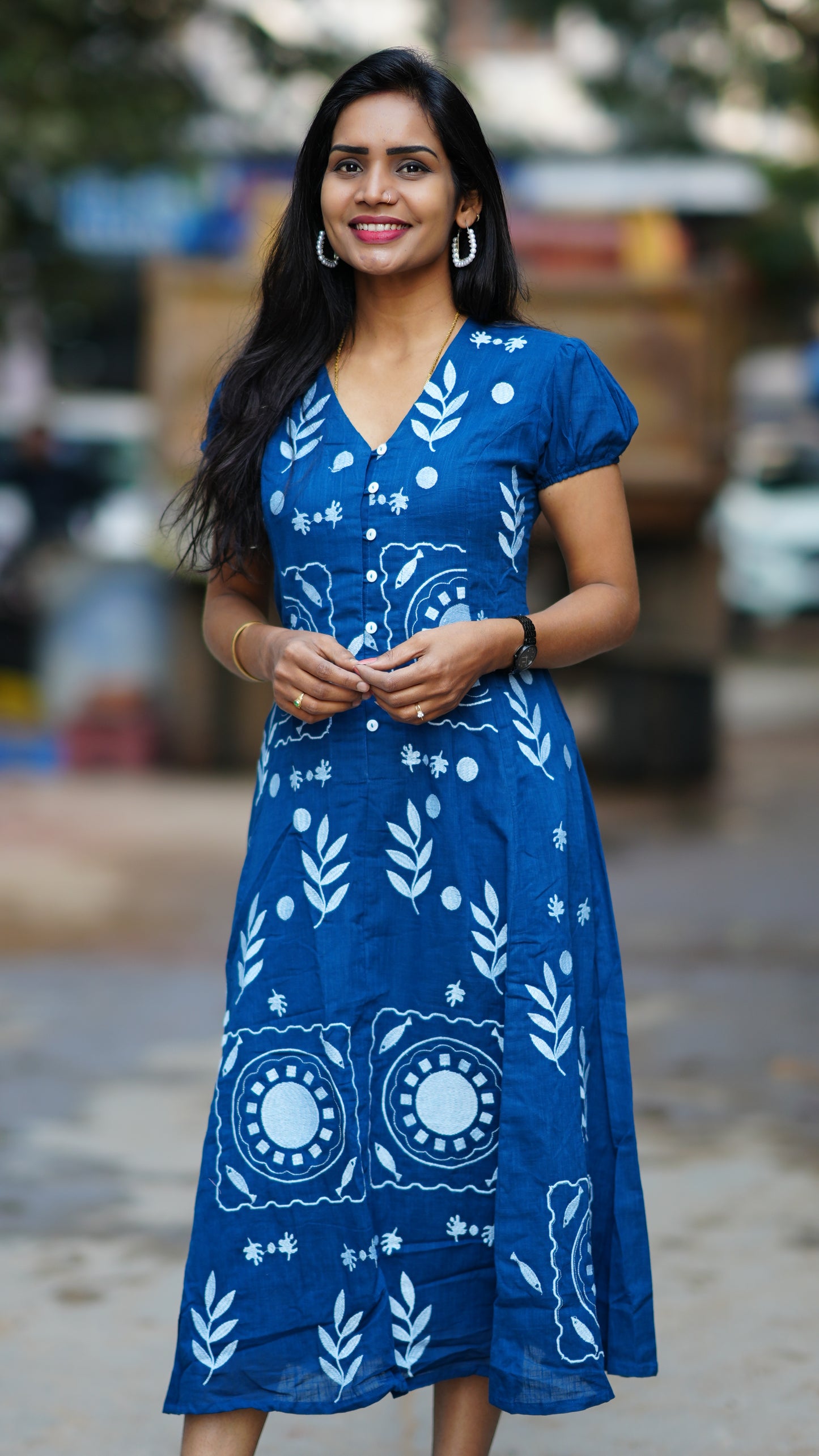 Premium Mul Cotton Frock With Hand Embroidery and Complete Lining