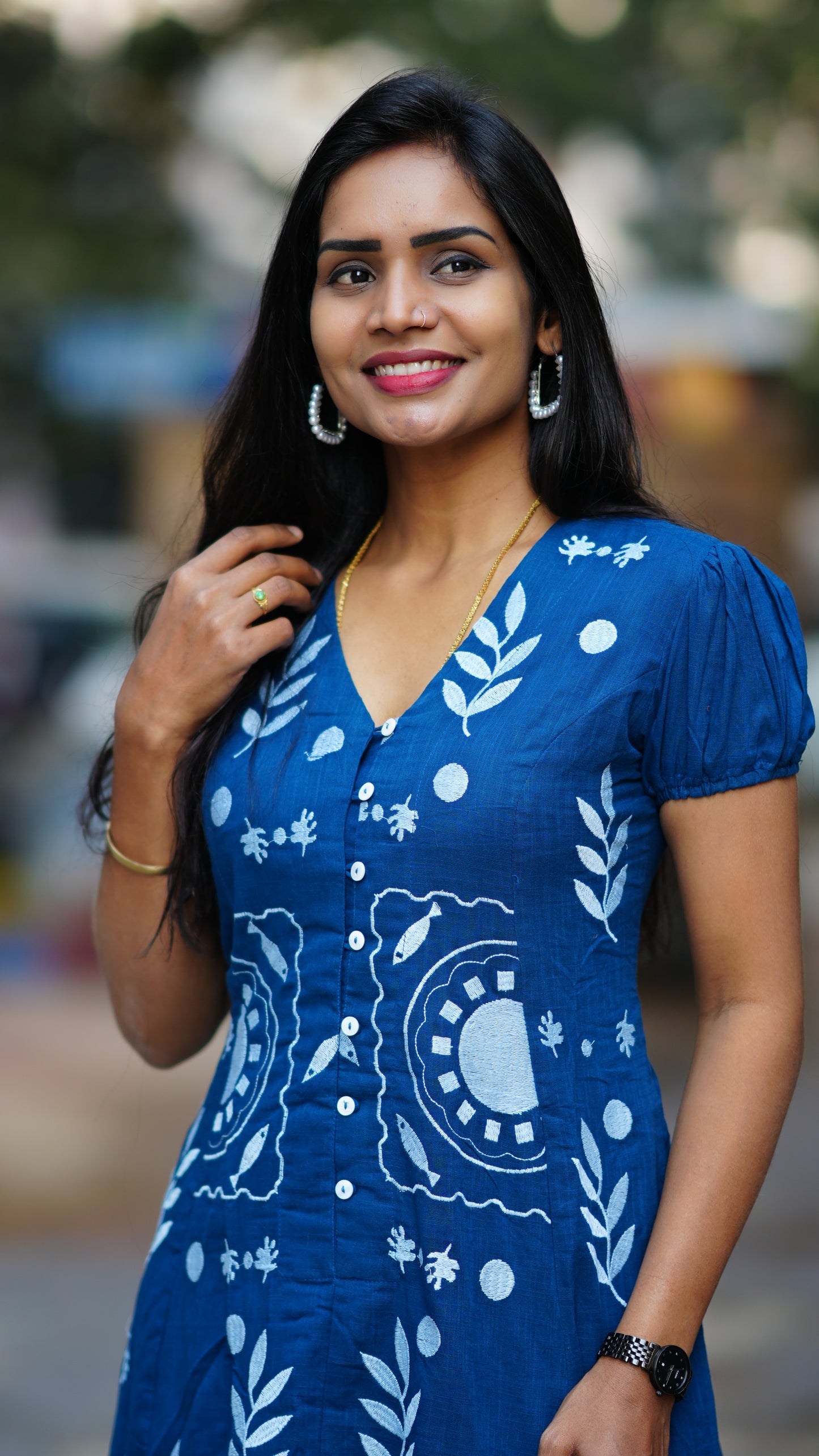 Premium Mul Cotton Frock With Hand Embroidery and Complete Lining