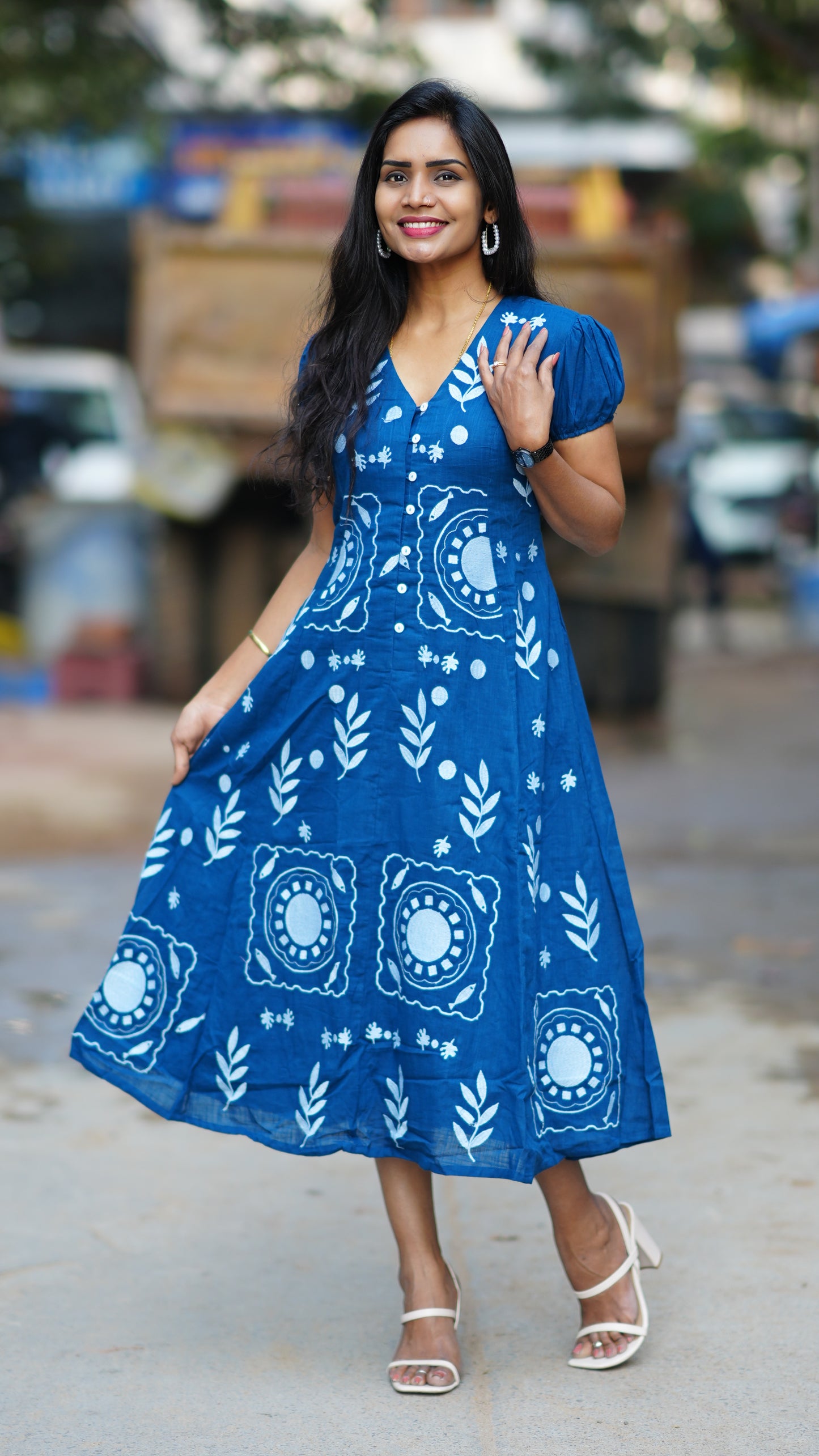 Premium Mul Cotton Frock With Hand Embroidery and Complete Lining