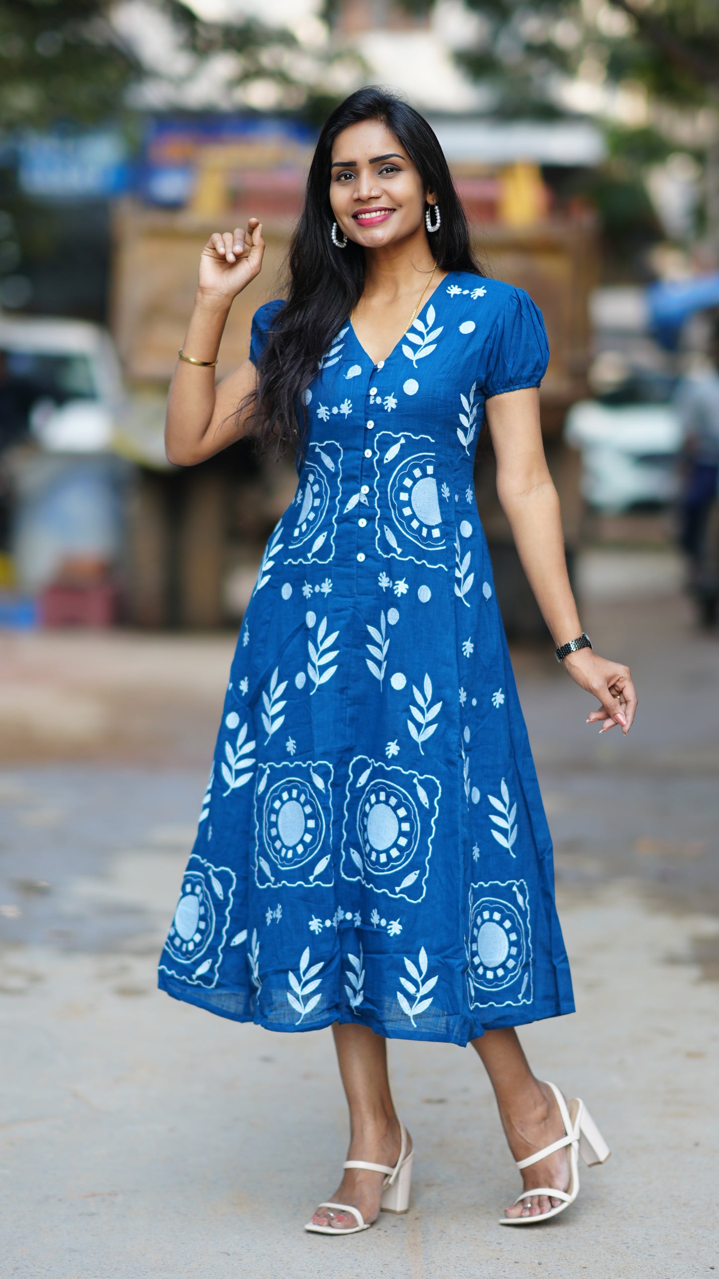 Premium Mul Cotton Frock With Hand Embroidery and Complete Lining