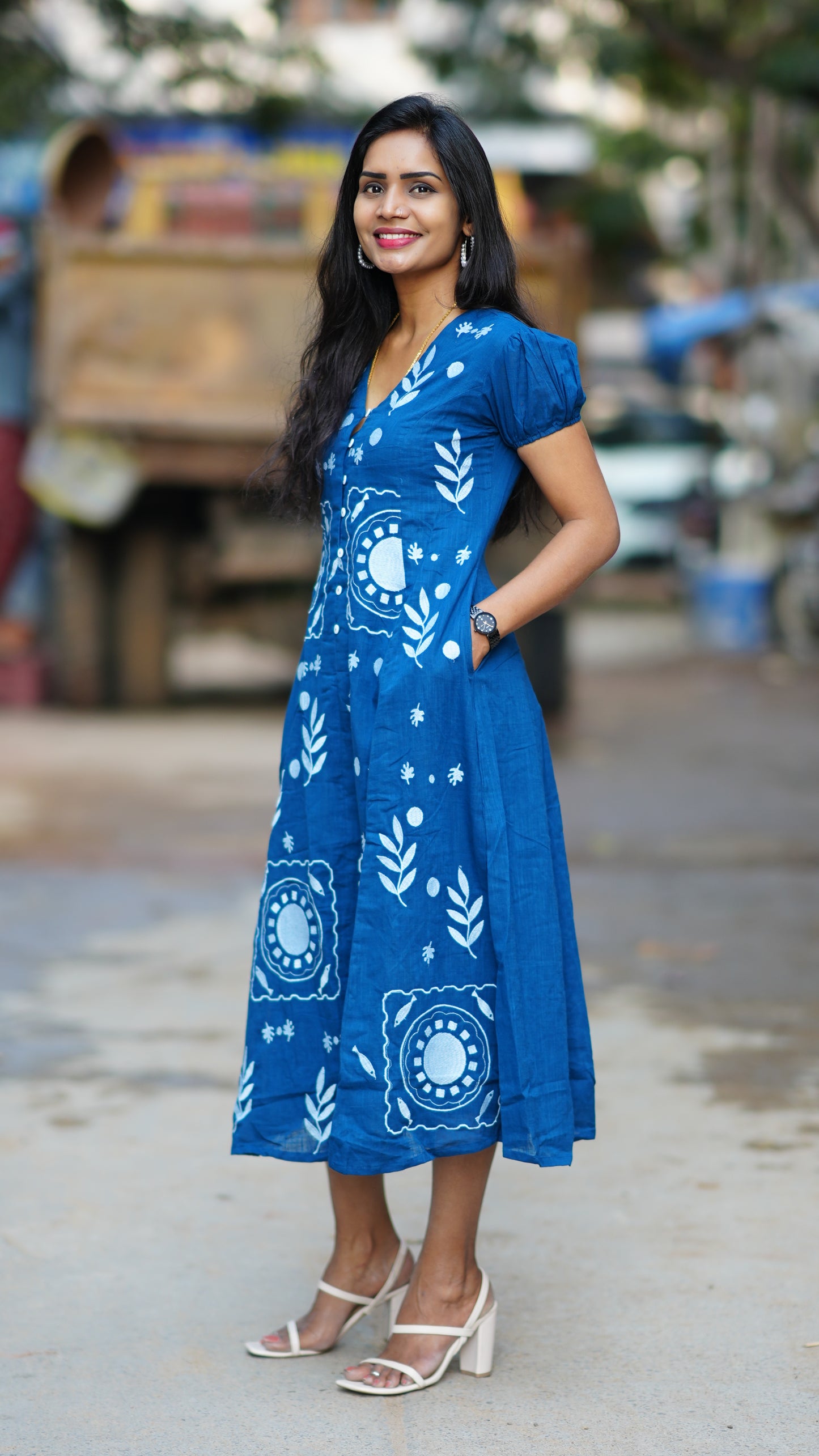 Premium Mul Cotton Frock With Hand Embroidery and Complete Lining
