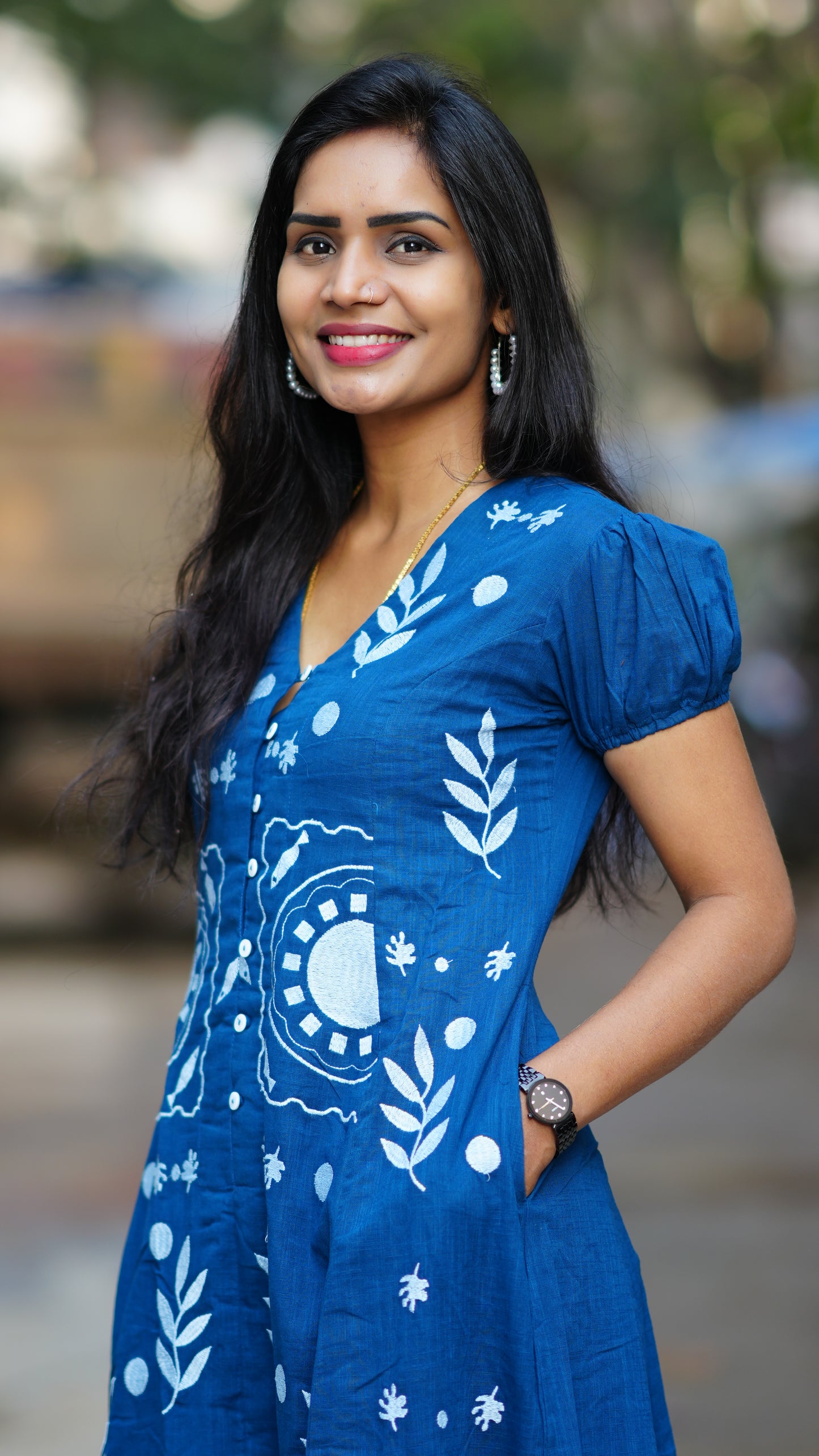 Premium Mul Cotton Frock With Hand Embroidery and Complete Lining