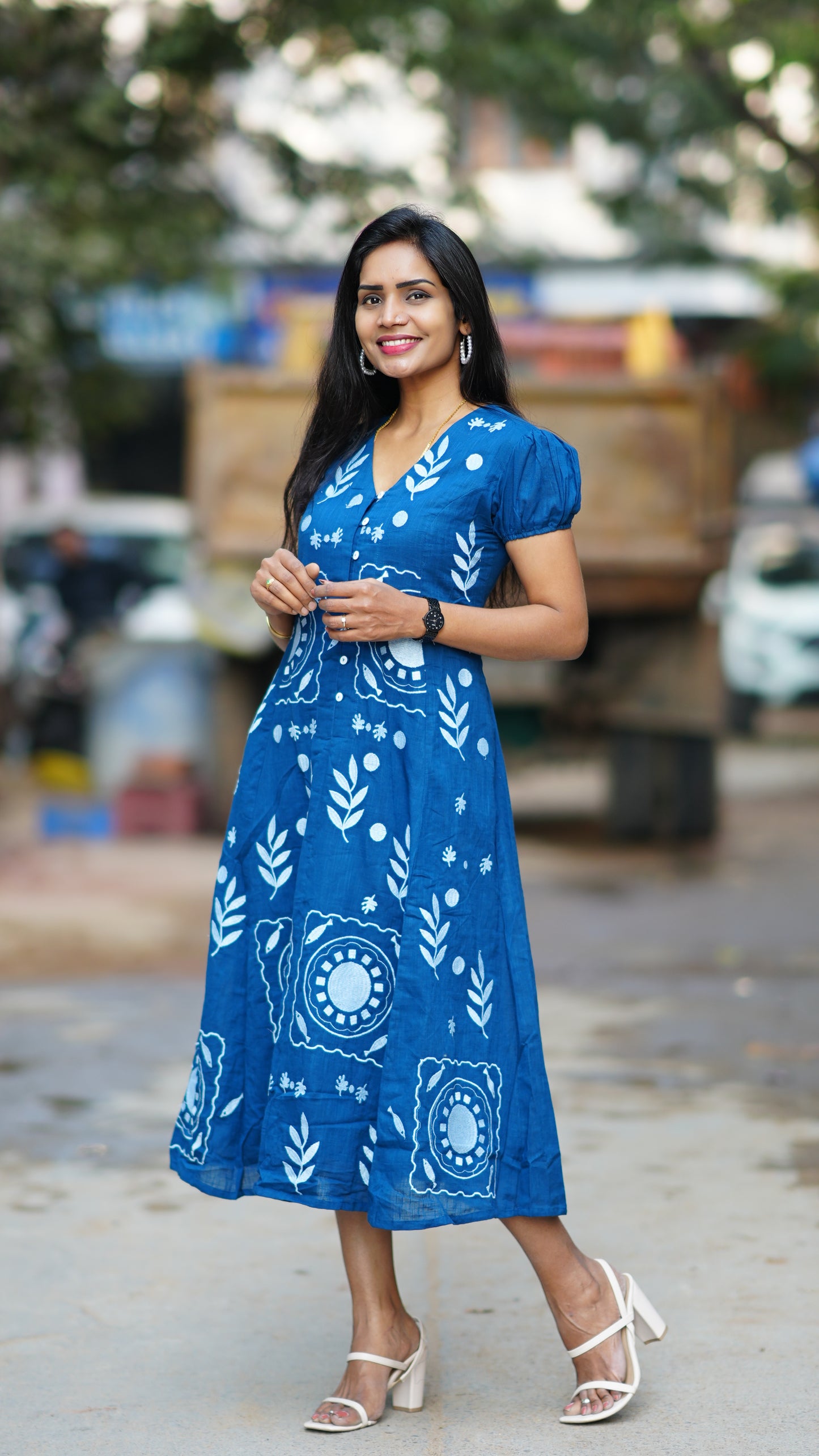 Premium Mul Cotton Frock With Hand Embroidery and Complete Lining