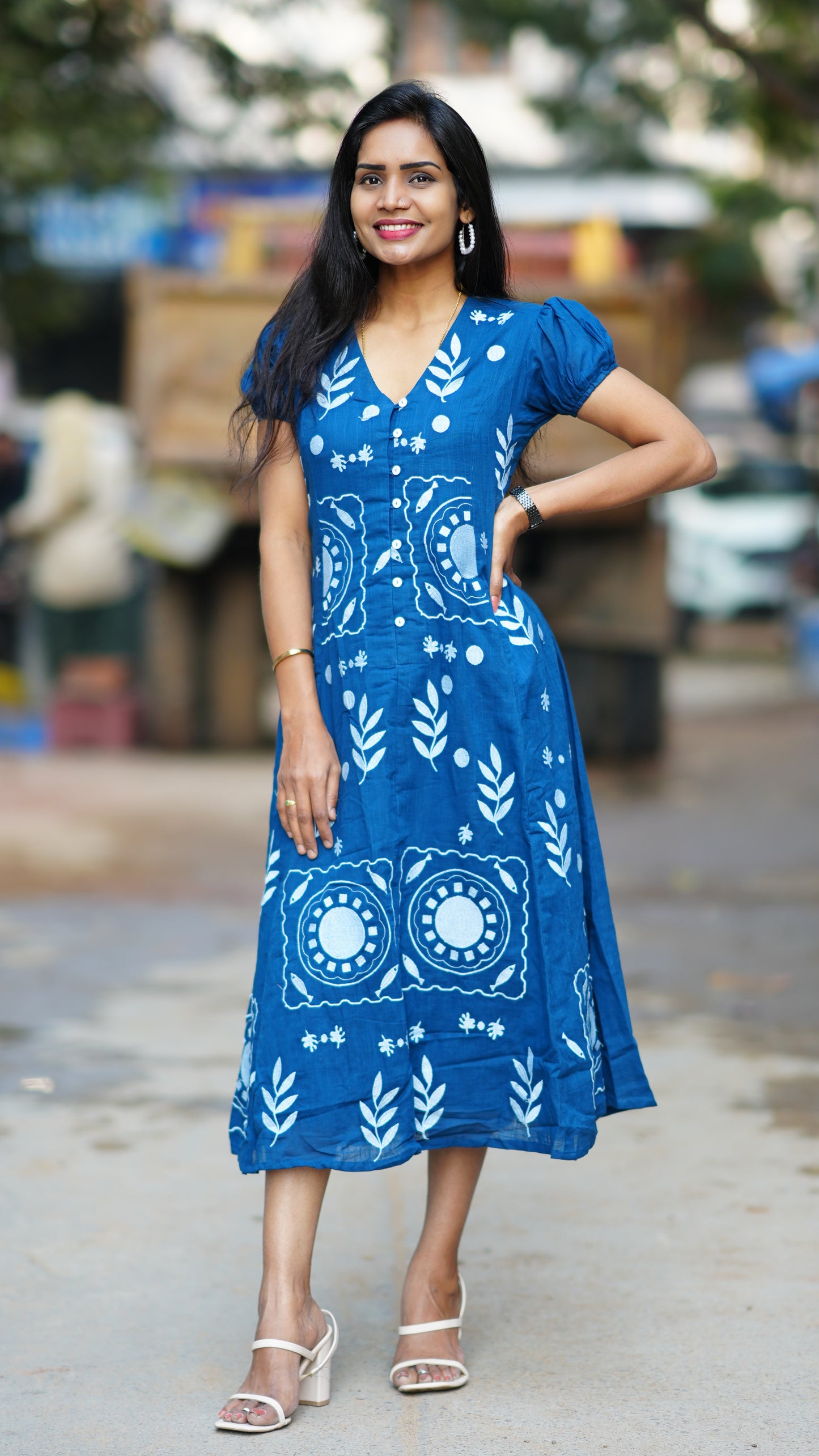 Premium Mul Cotton Frock With Hand Embroidery and Complete Lining