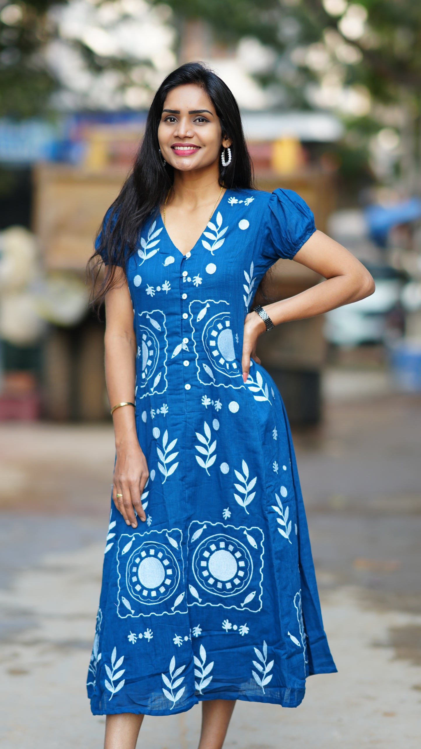 Premium Mul Cotton Frock With Hand Embroidery and Complete Lining