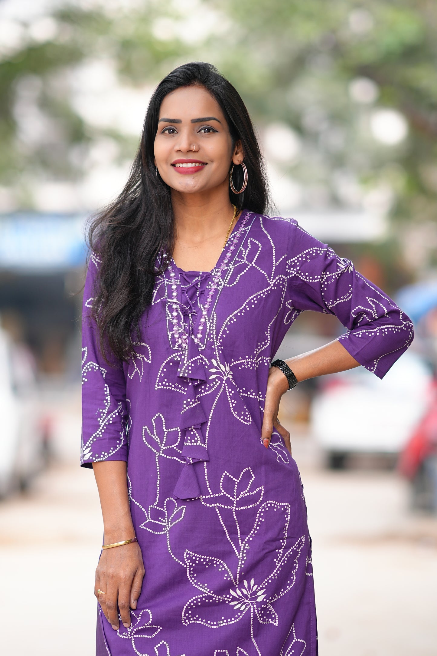 Royal Purple Stylish Office Wear cordset in Soft Rayon with Lining