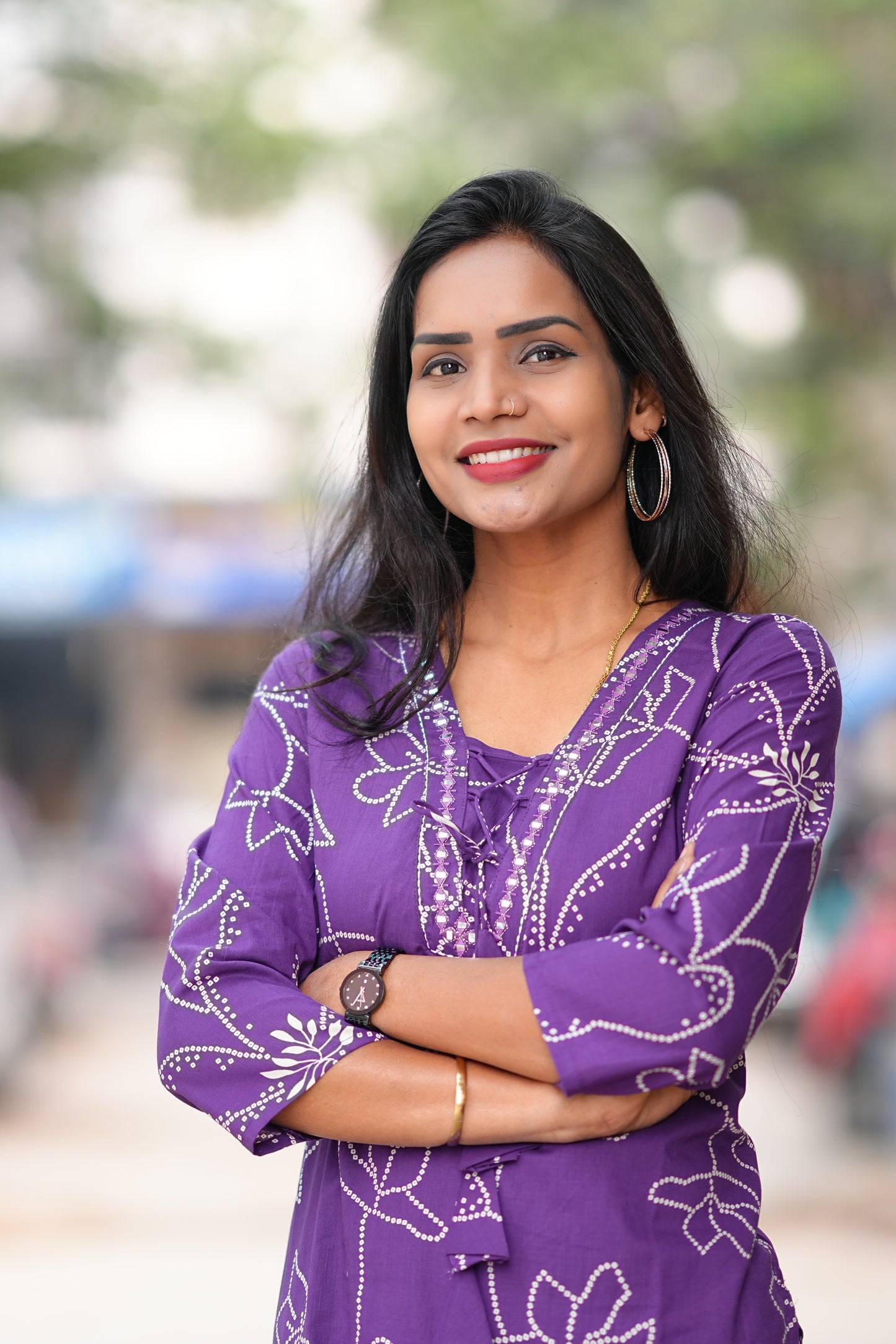 Royal Purple Stylish Office Wear cordset in Soft Rayon with Lining