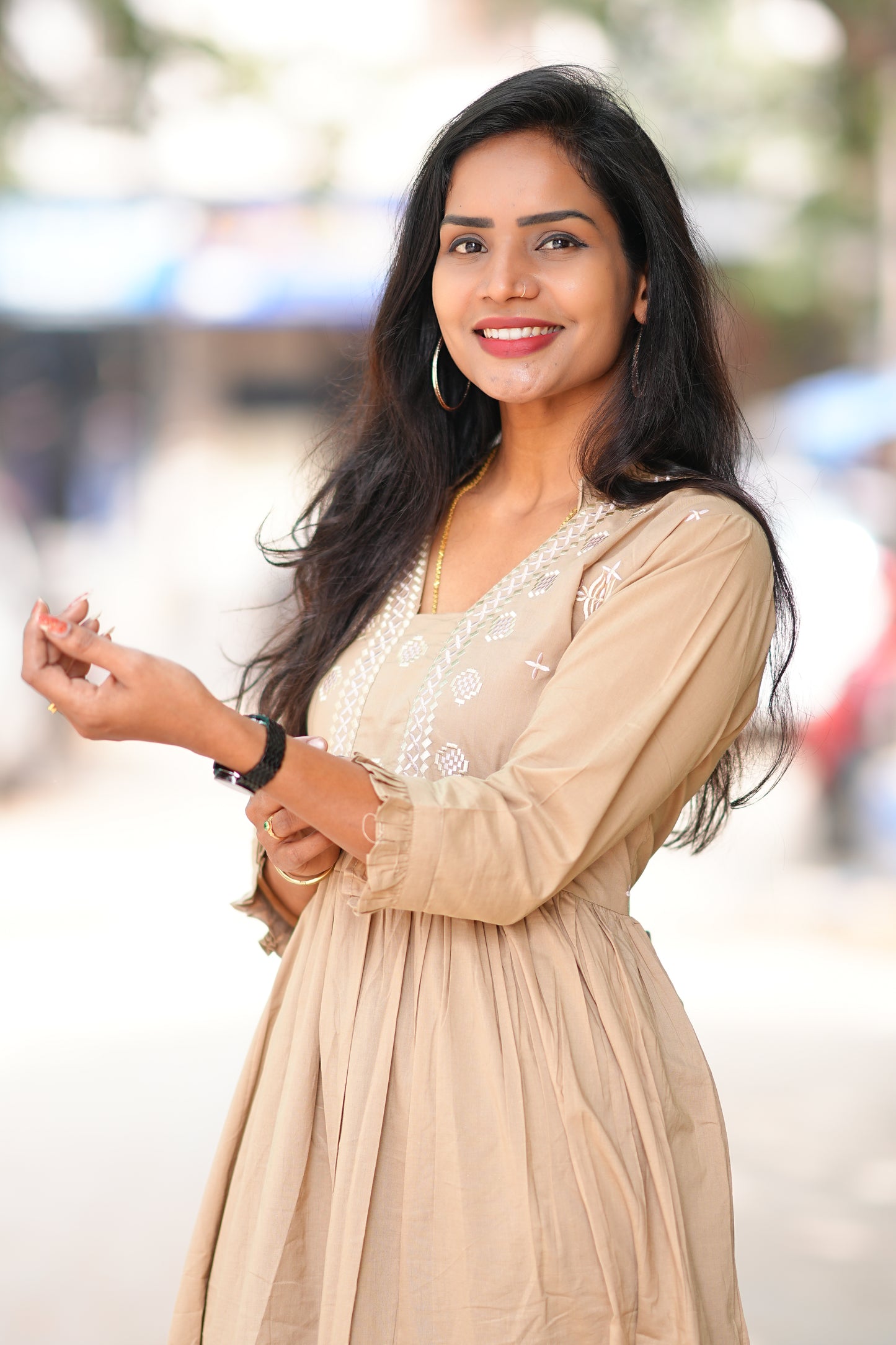 Pure Jaipur Cotton Frock With Embroidery Work