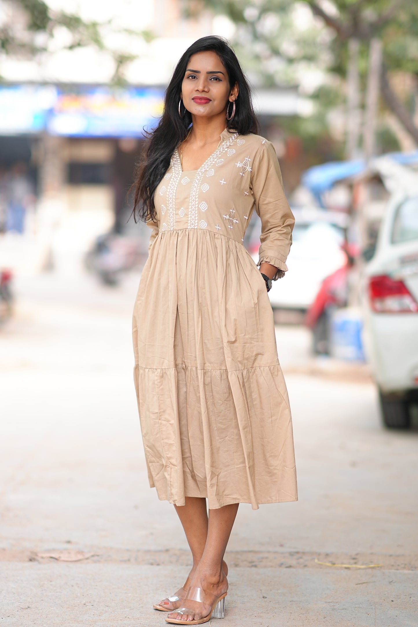Pure Jaipur Cotton Frock With Embroidery Work