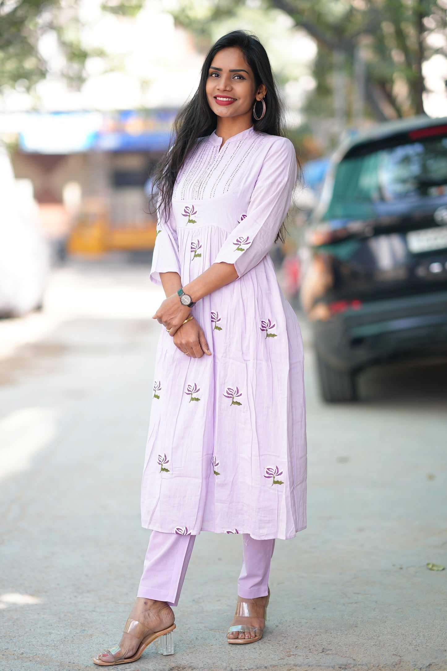 Pure Mul cotton Cord Set With Embroidery Work