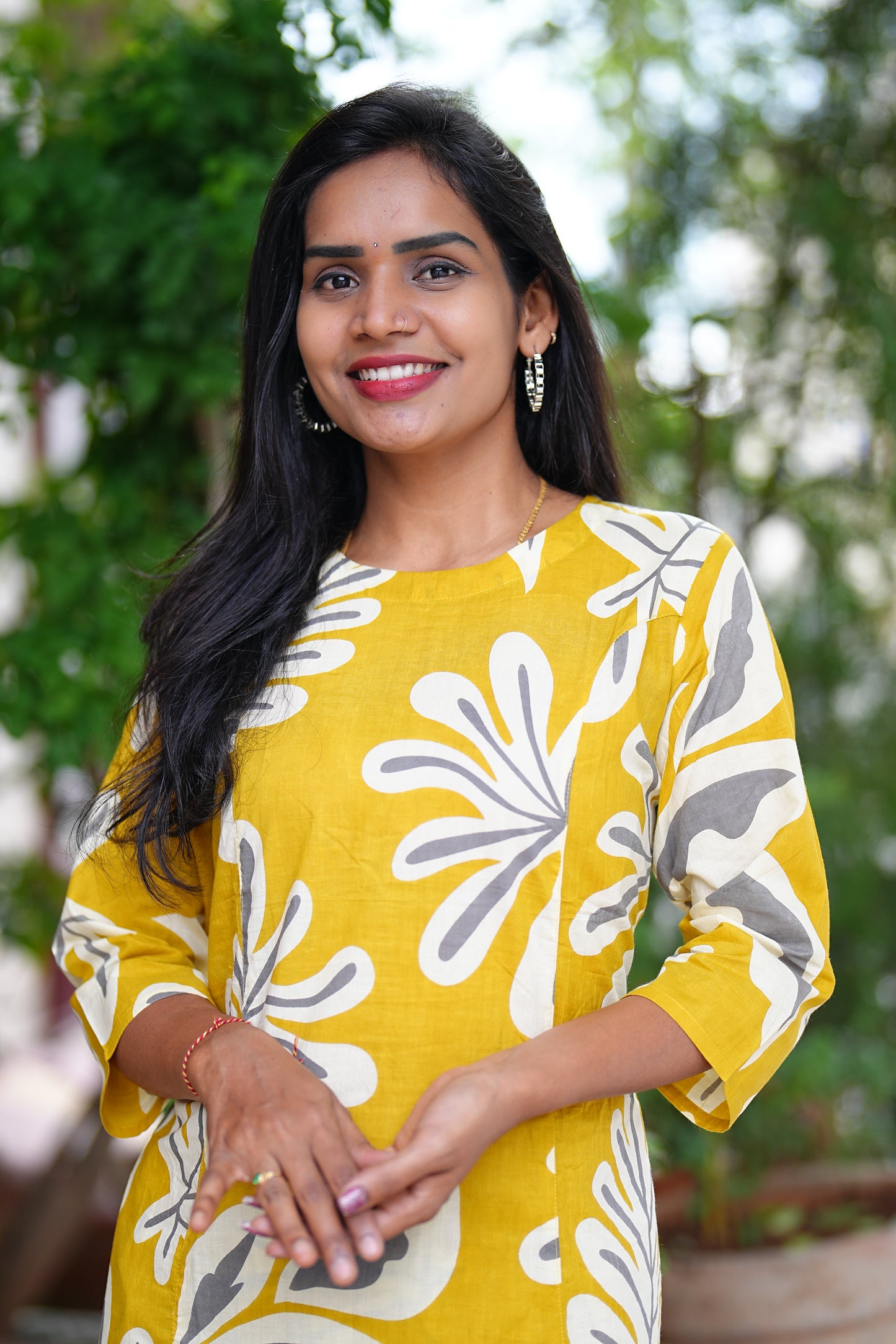 Mustard Yellow Color Jaipur Cotton Flower Design Cord Set