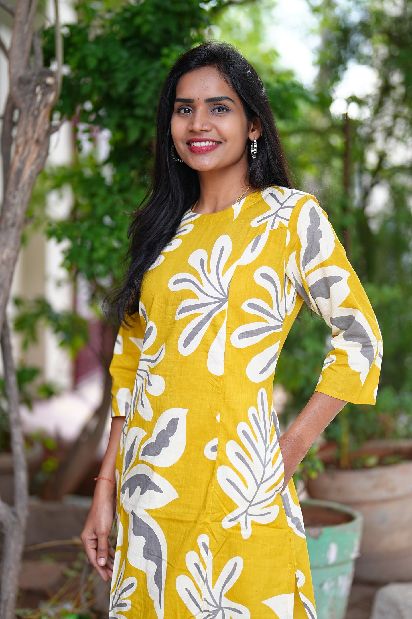 Mustard Yellow Color Jaipur Cotton Flower Design Cord Set