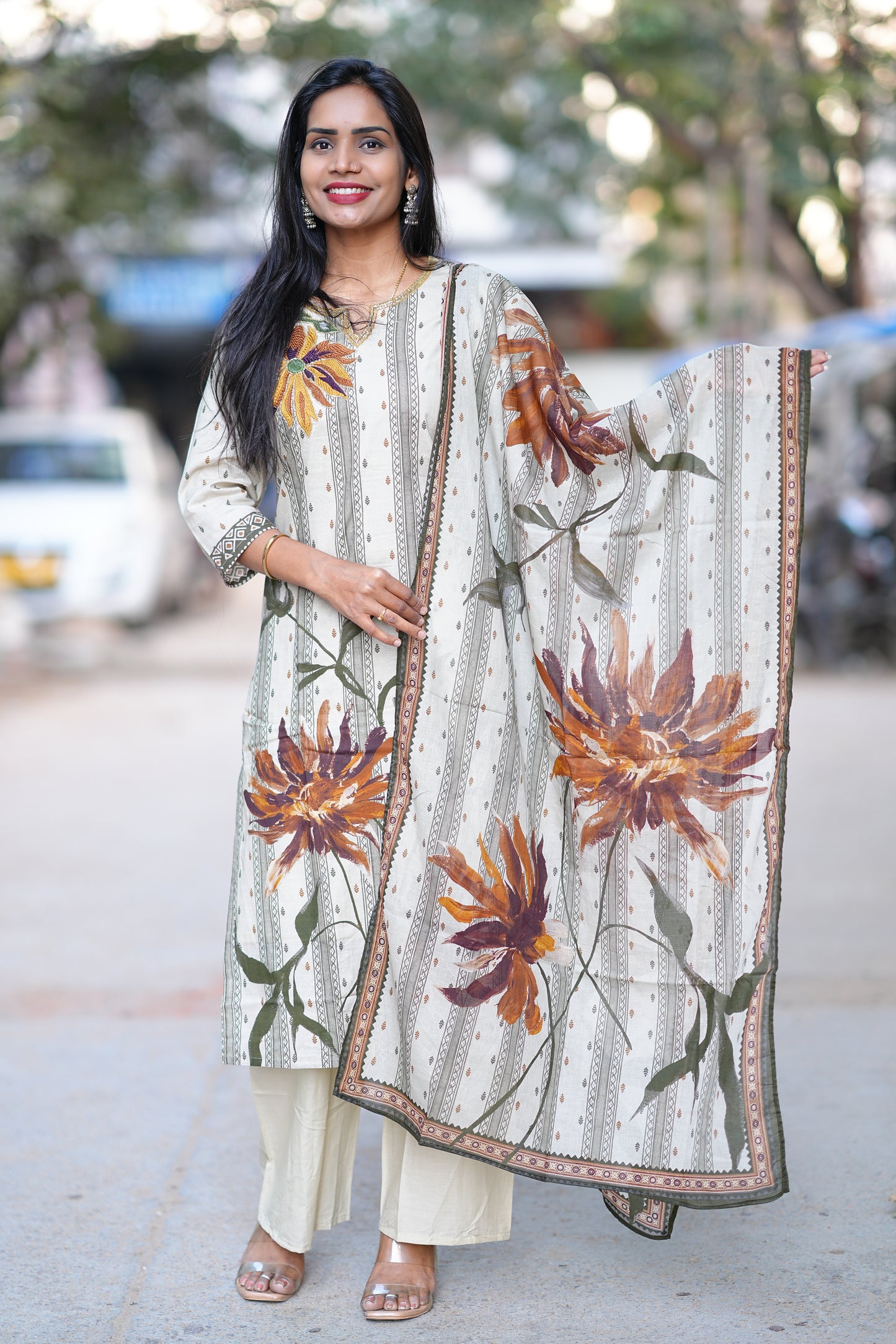 Designer Mul Cotton 3 Piece set With Lining
