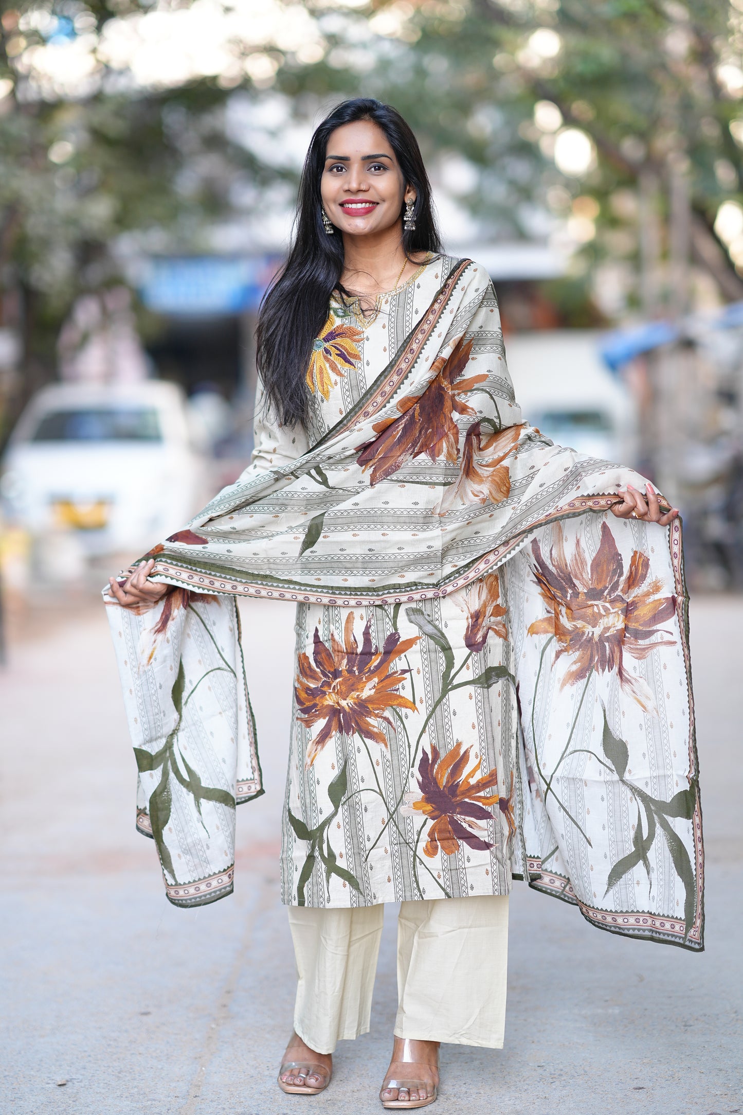 Designer Mul Cotton 3 Piece set With Lining