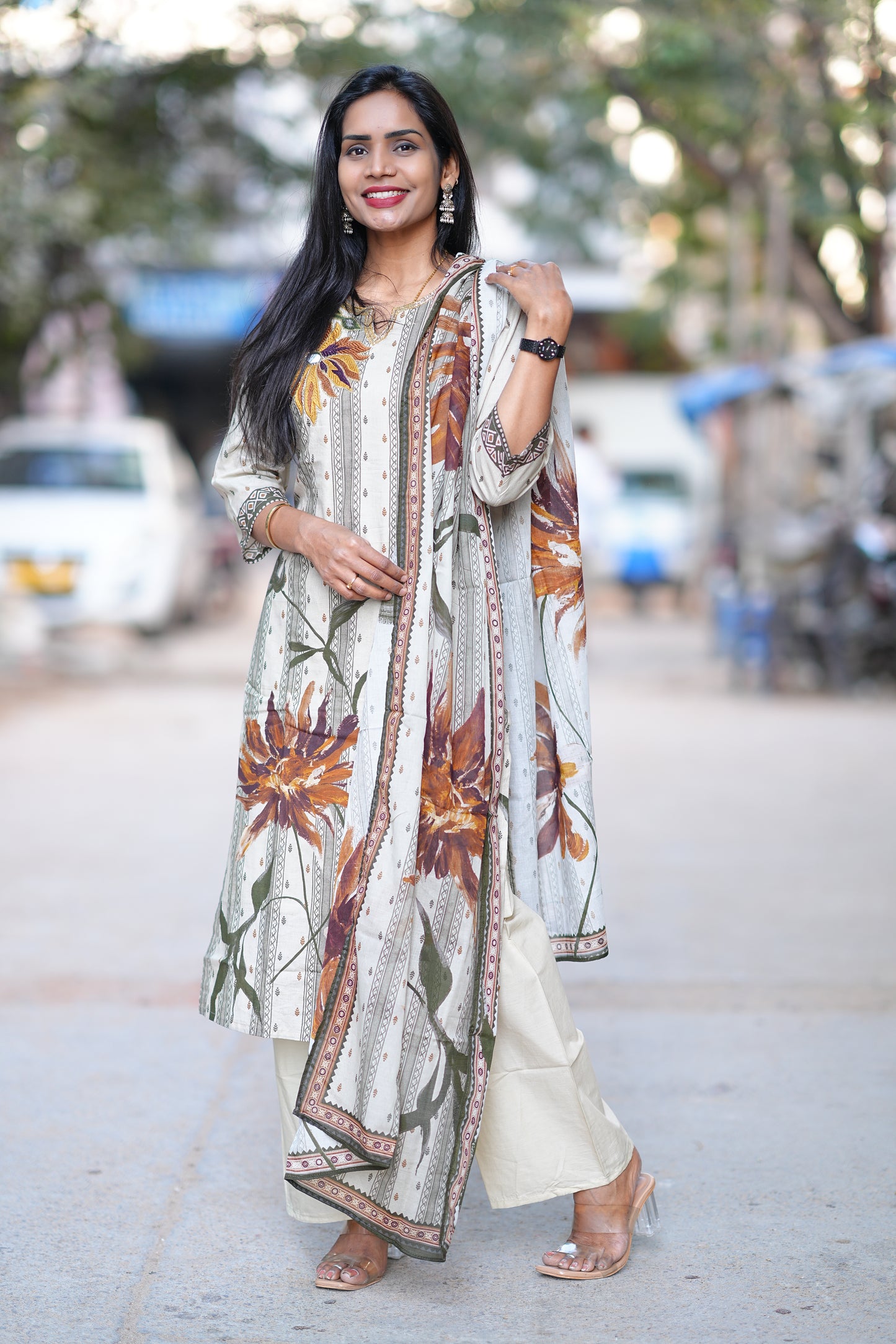 Designer Mul Cotton 3 Piece set With Lining