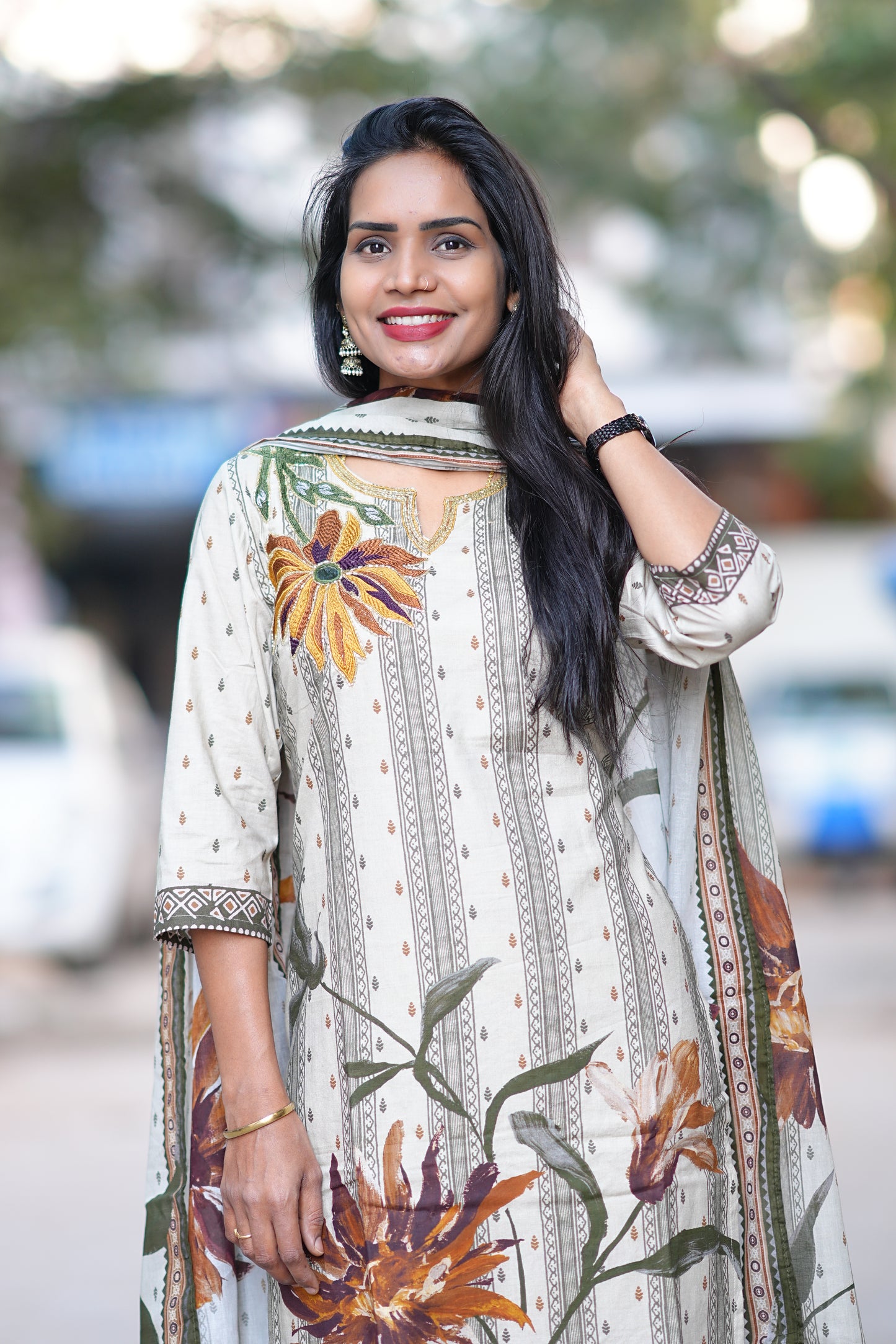 Designer Mul Cotton 3 Piece set With Lining