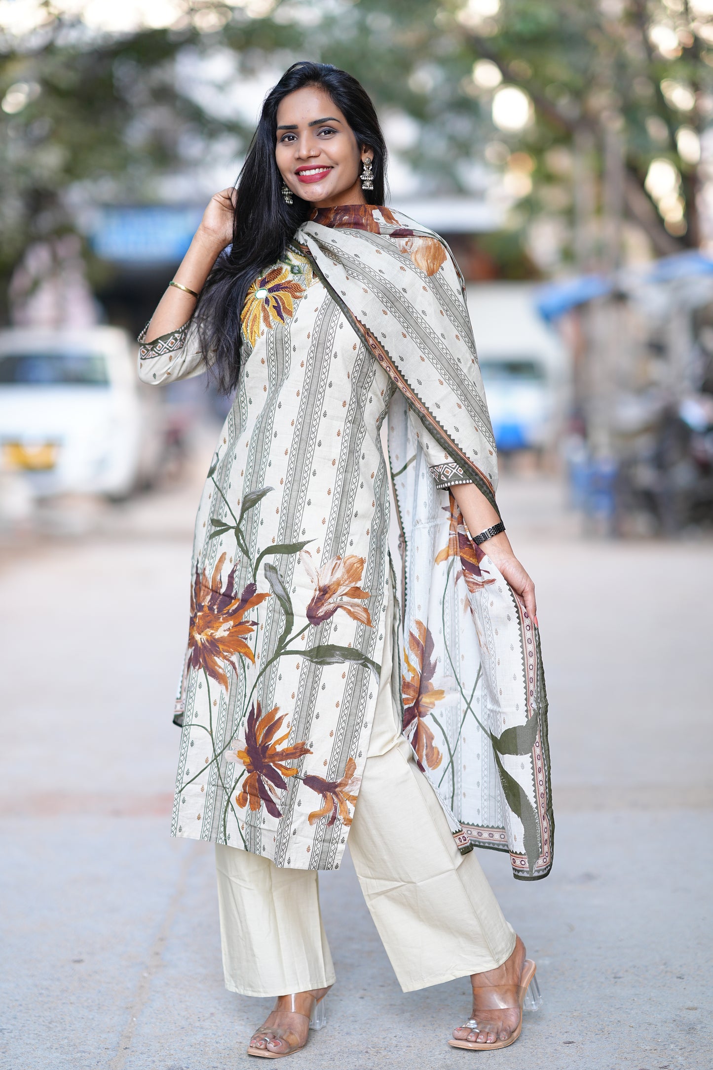 Designer Mul Cotton 3 Piece set With Lining