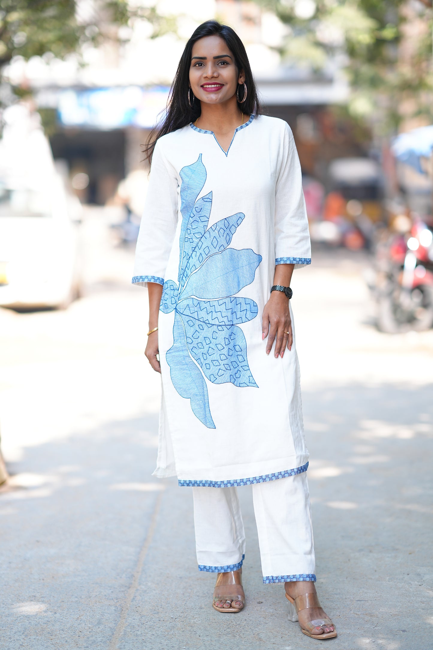 Slub Cotton Designer Cord Set With Complete Lining