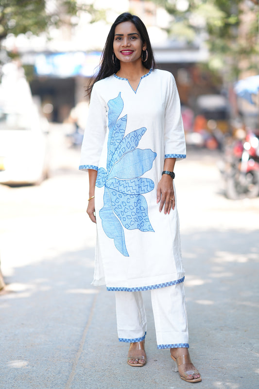 Slub Cotton Designer Cord Set With Complete Lining