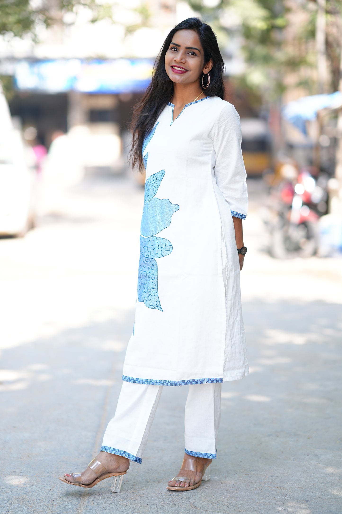 Slub Cotton Designer Cord Set With Complete Lining