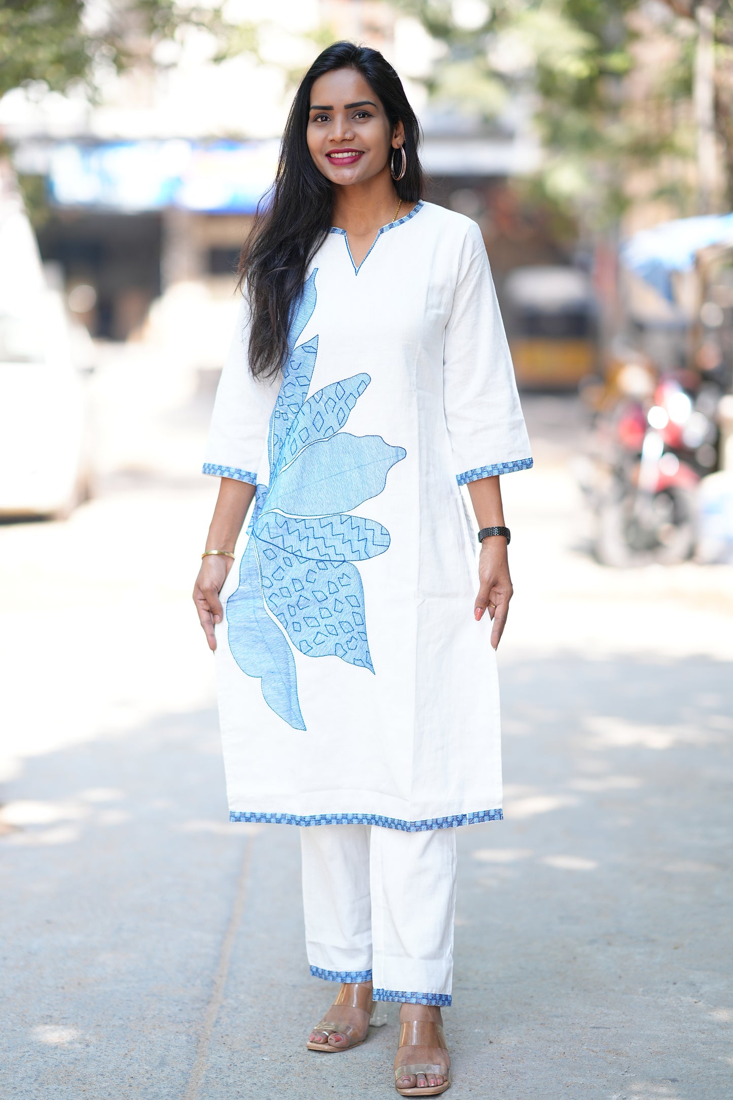 Slub Cotton Designer Cord Set With Complete Lining