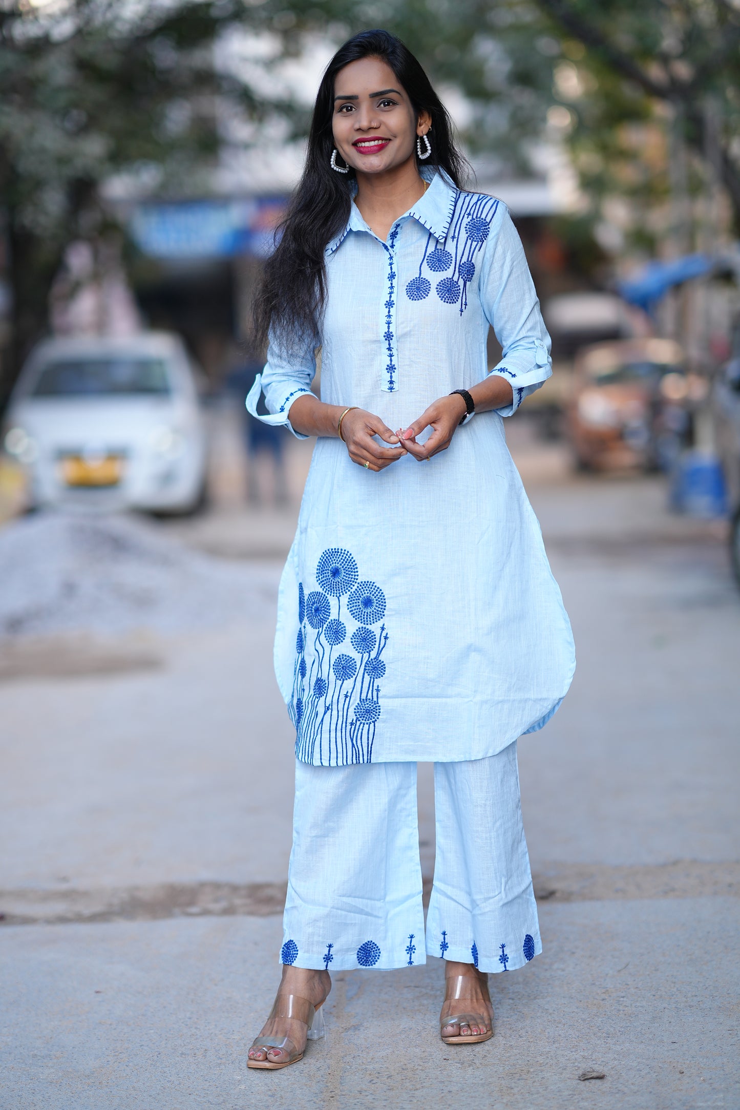 Stylish Office Wear Coord set With Embroidery Work