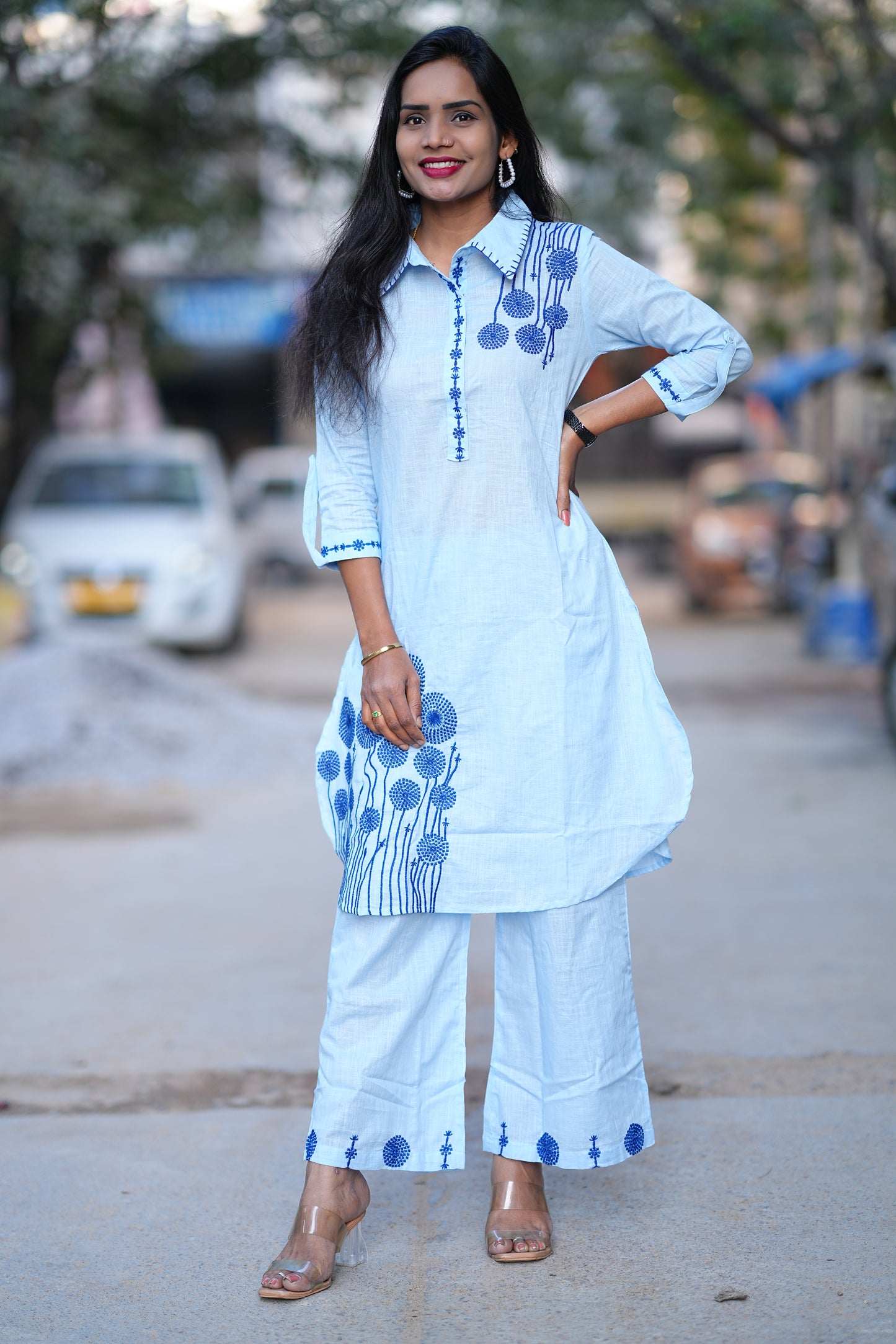 Stylish Office Wear Coord set With Embroidery Work