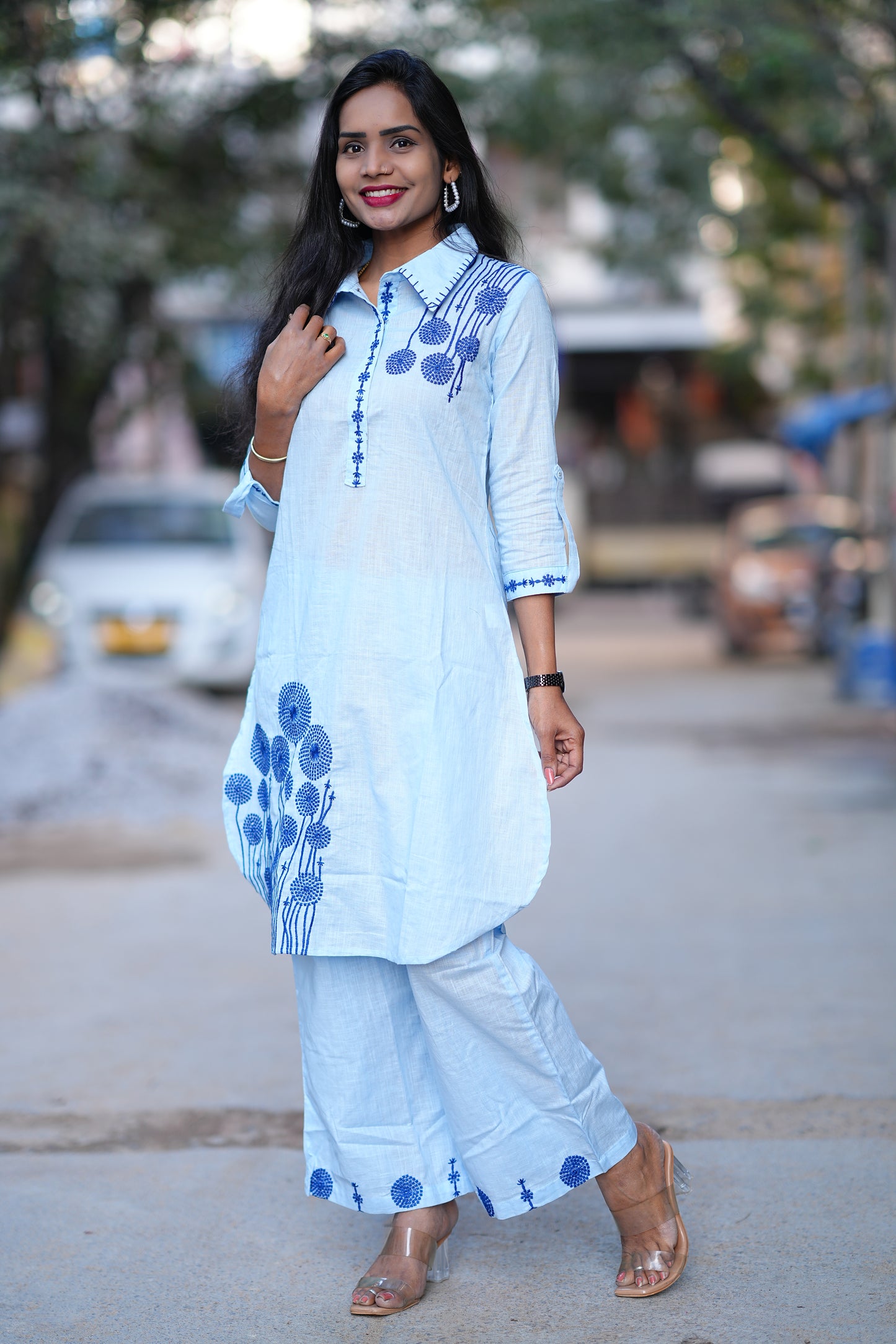 Stylish Office Wear Coord set With Embroidery Work