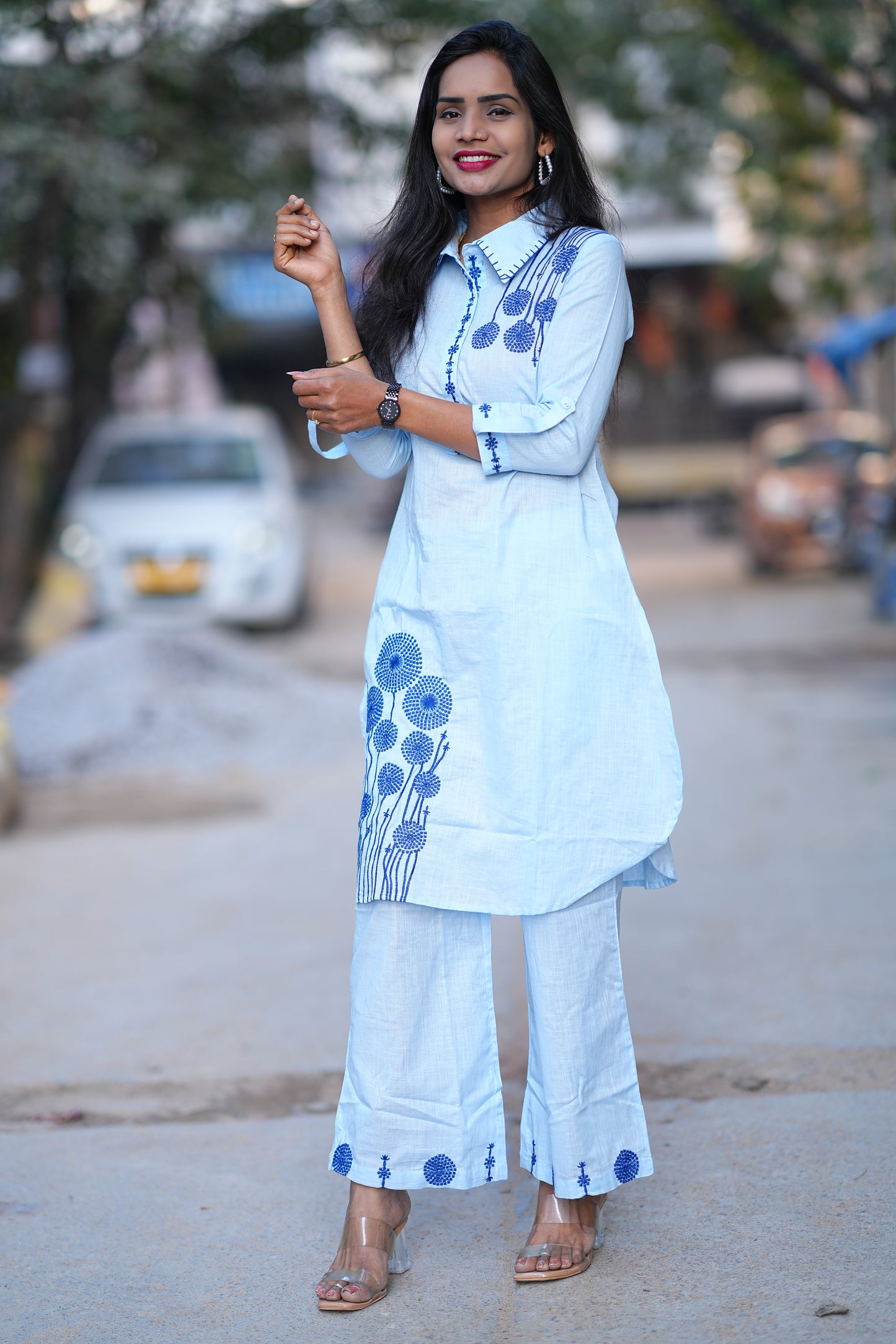 Stylish Office Wear Coord set With Embroidery Work