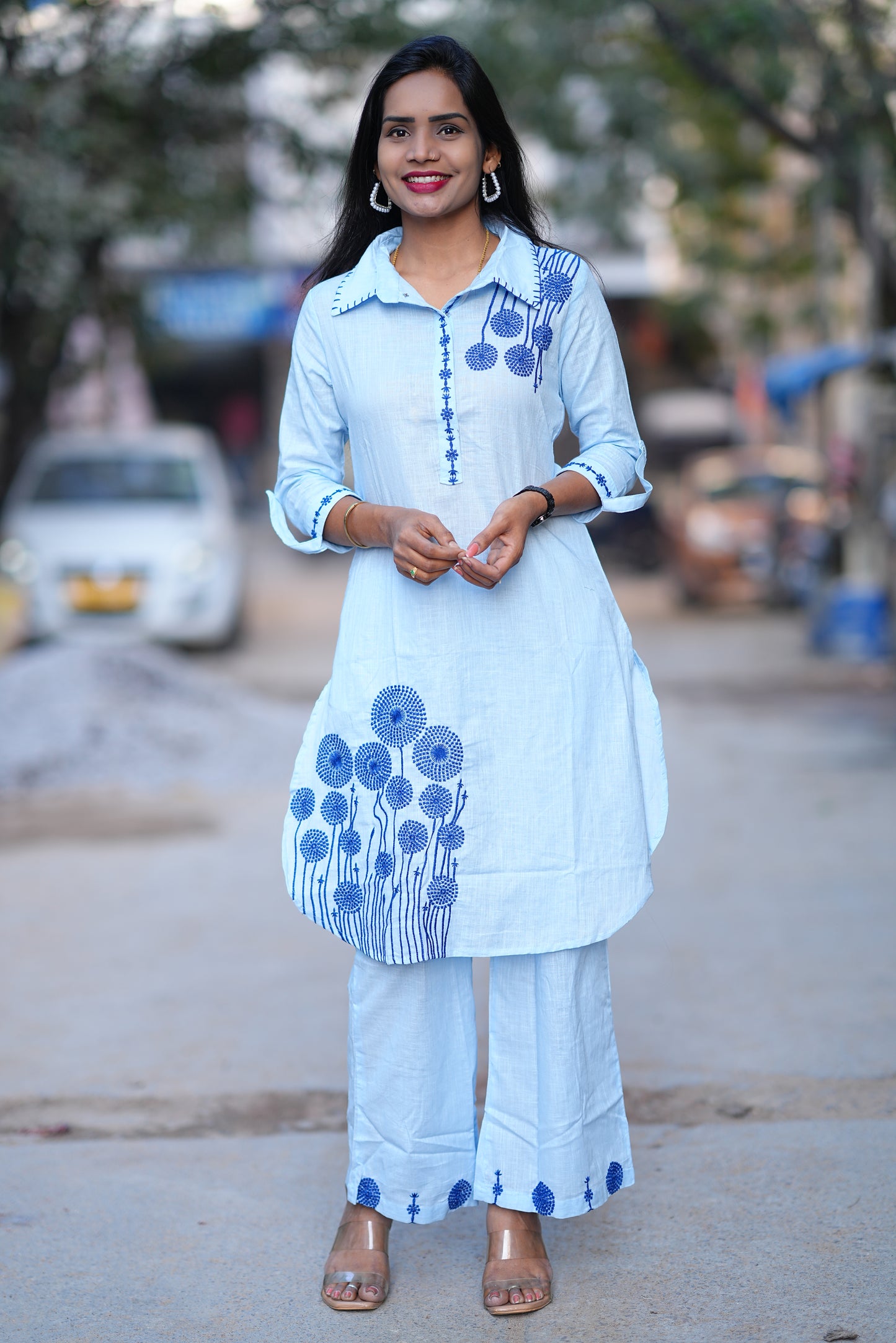 Stylish Office Wear Coord set With Embroidery Work