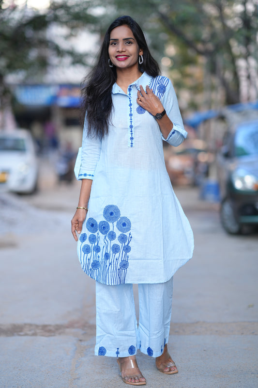 Stylish Office Wear Coord set With Embroidery Work