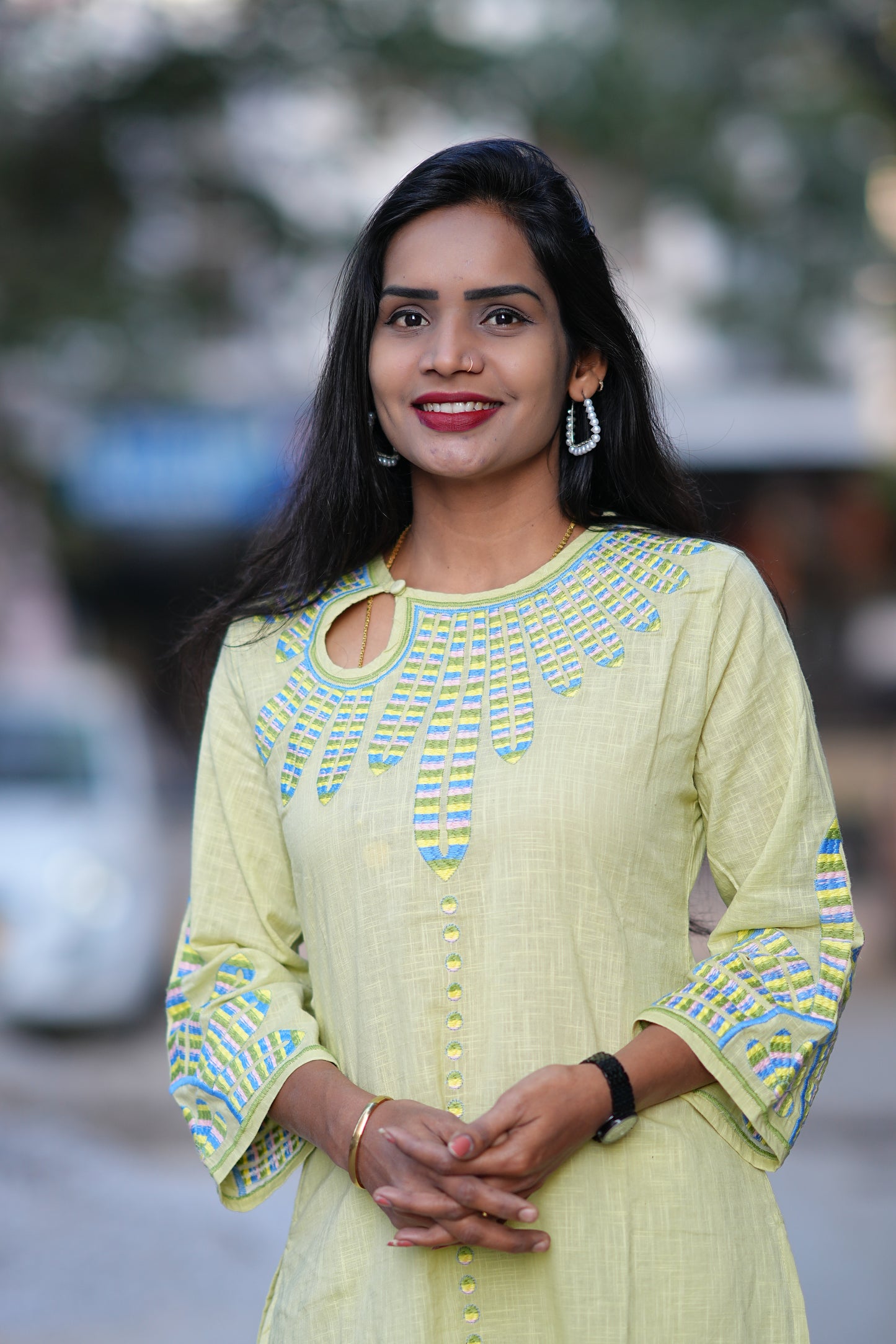 Designer Office Wear Coord Set With Embroidery Work