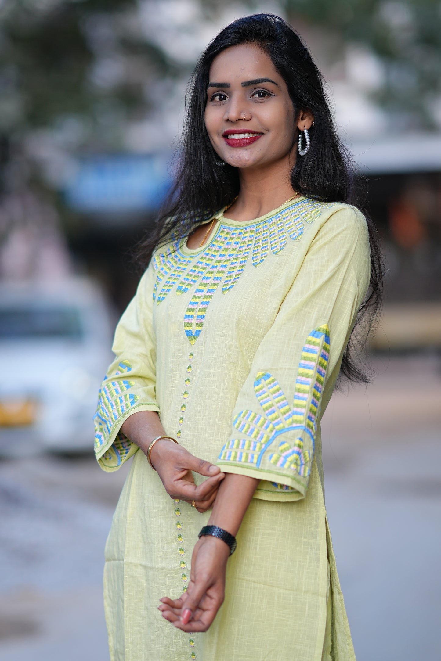 Designer Office Wear Coord Set With Embroidery Work