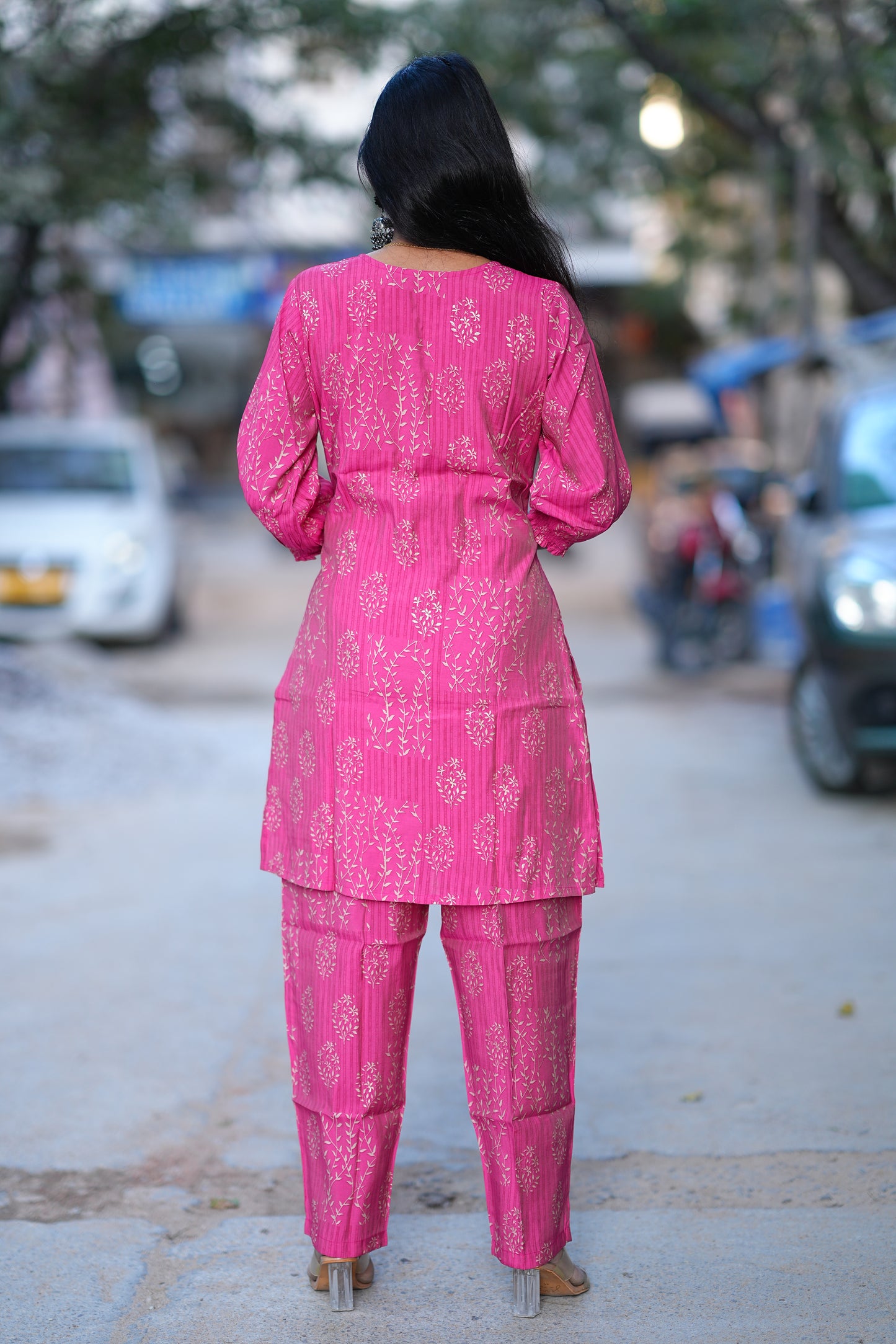 Pink Color Office Wear Cordset