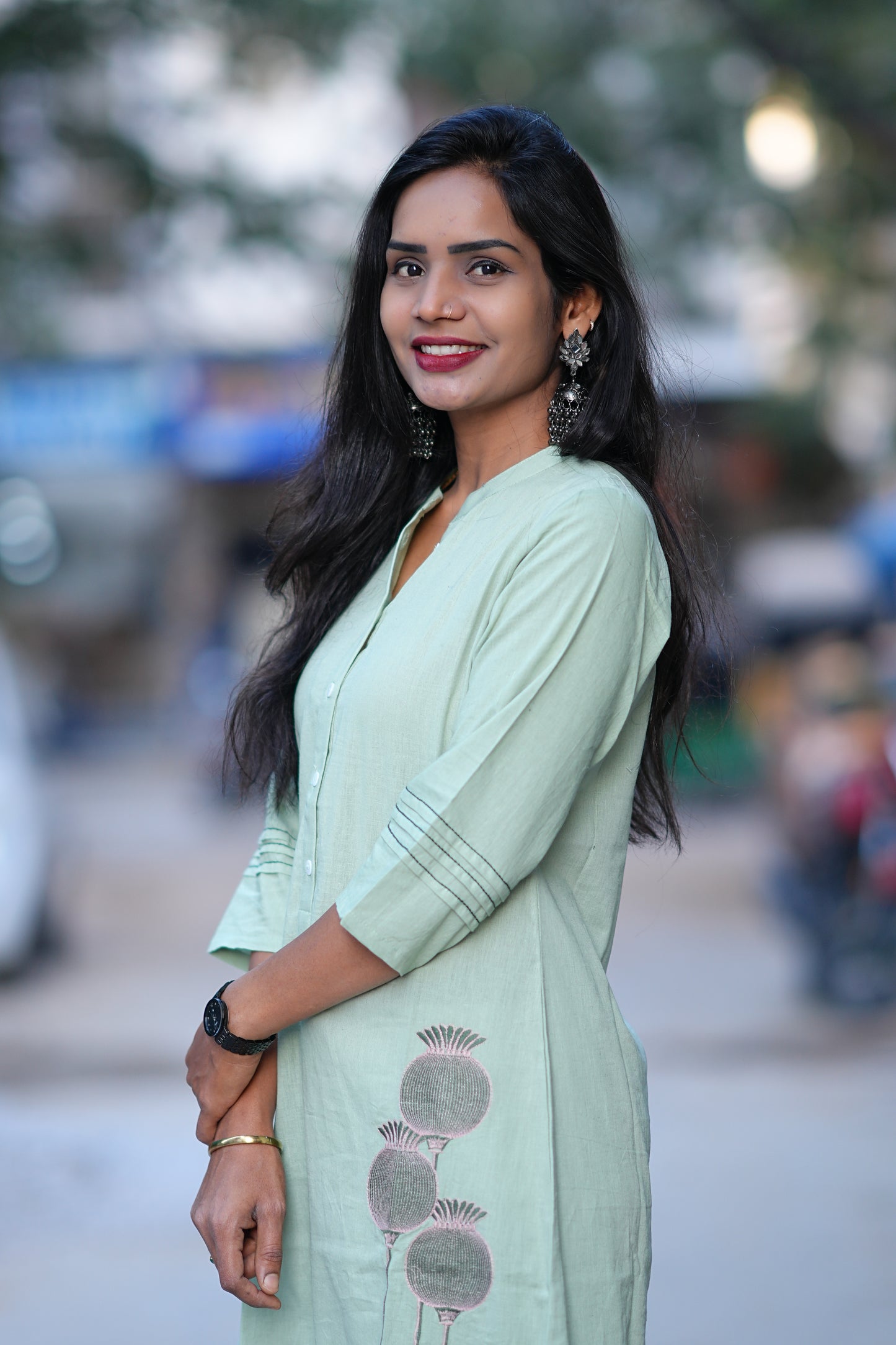 Mint Green Stylish Cord Set With Embroidery Work