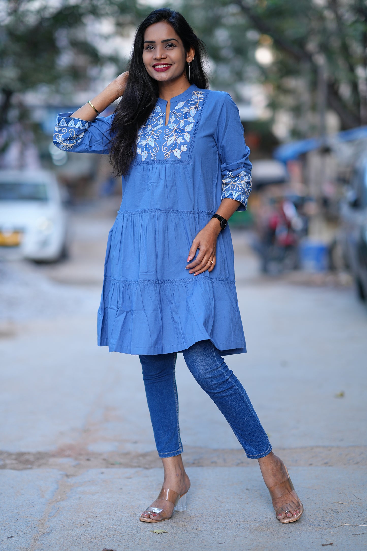 Premium Tunic With Embroidery Work