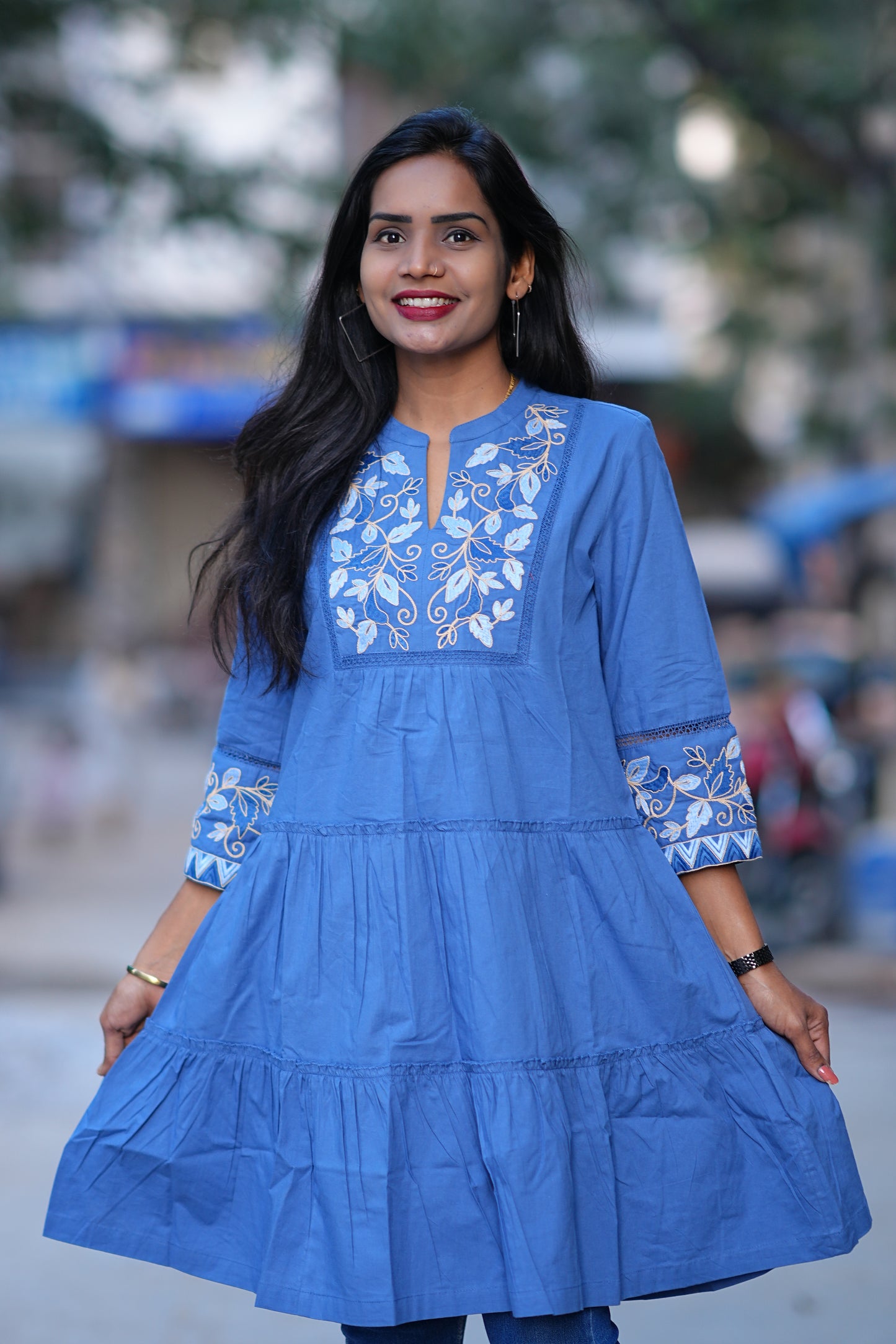 Premium Tunic With Embroidery Work