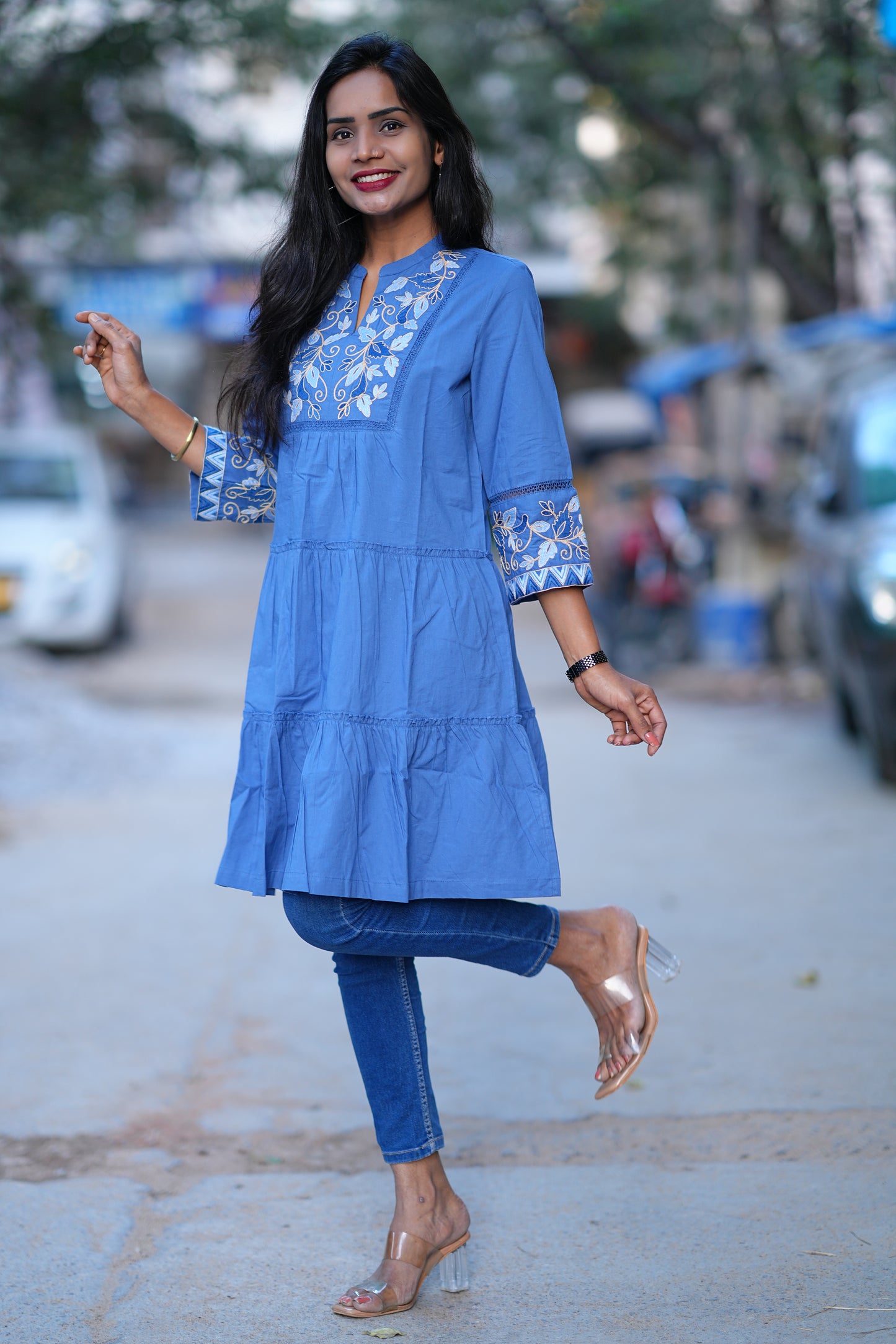 Premium Tunic With Embroidery Work