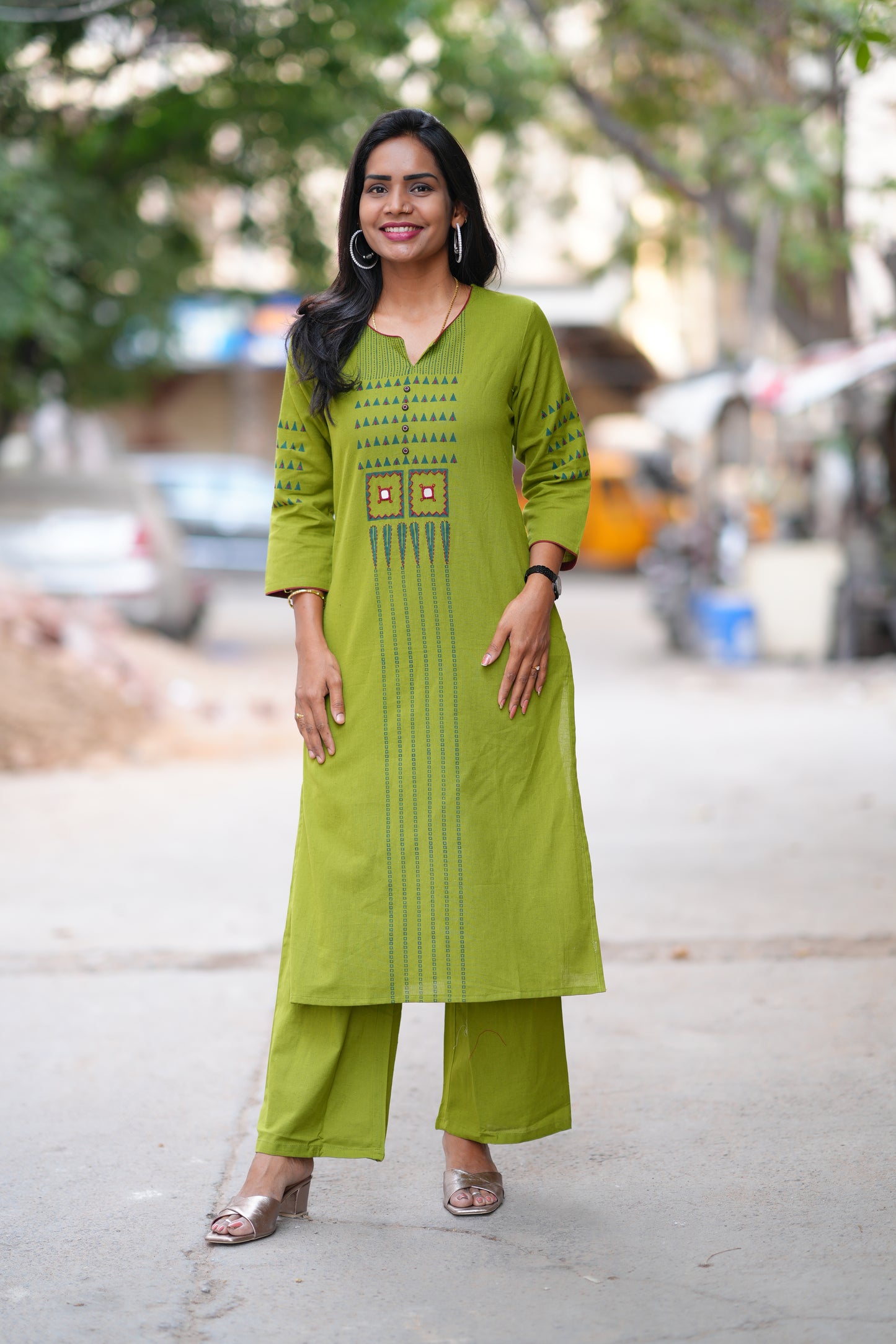 Mehendhi Green Color Flex Cotton Cordset